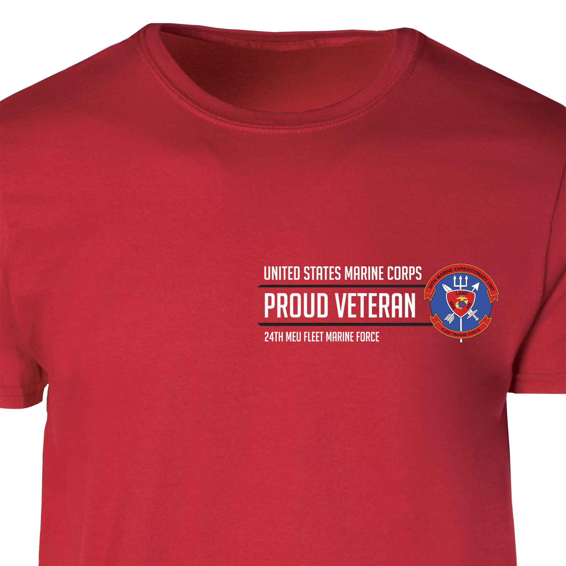 24th MEU Fleet Marine Force Proud Veteran Patch Graphic T-shirt - Image 5