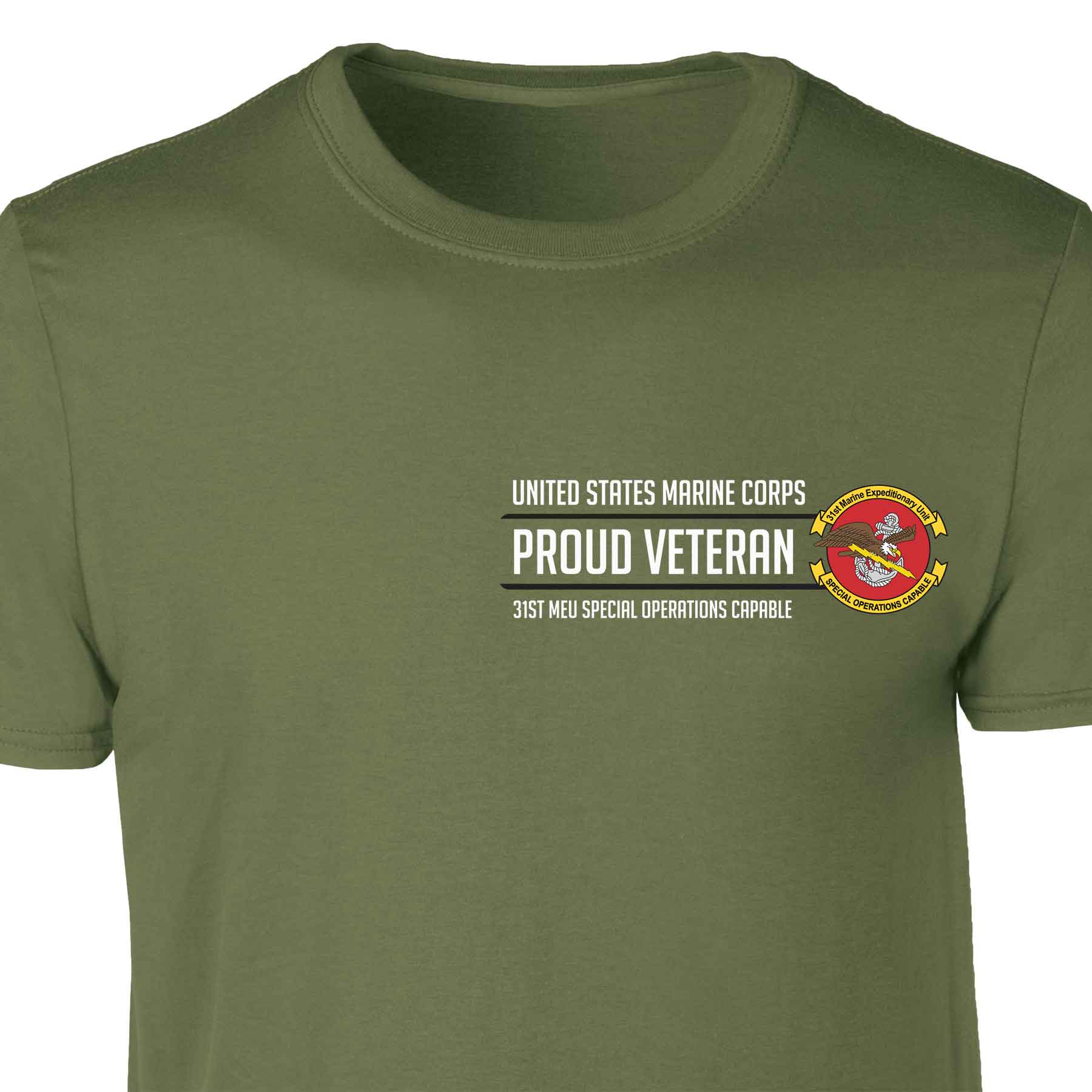 31st MEU Special Operations Proud Veteran Patch Graphic T-shirt - Image 4