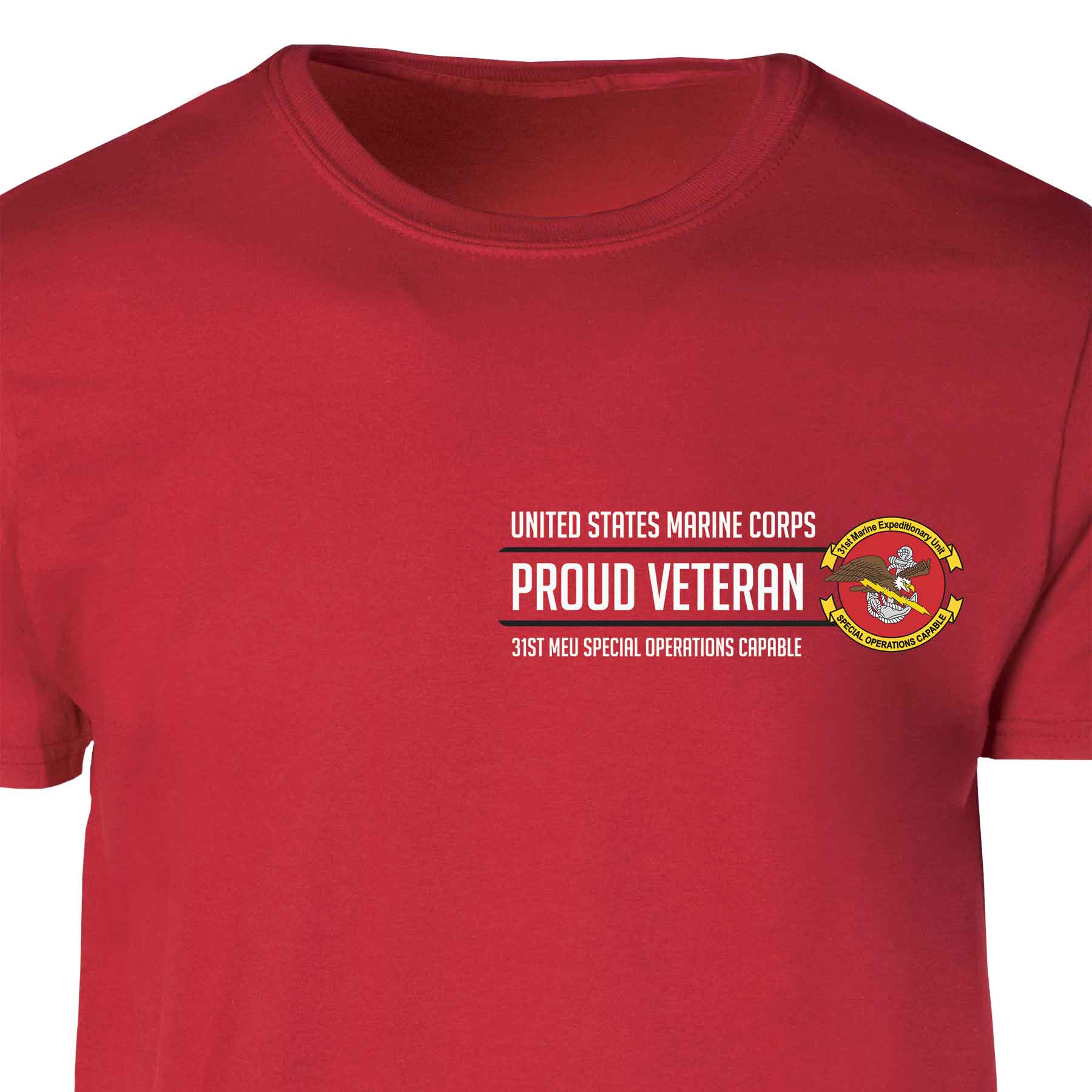 31st MEU Special Operations Proud Veteran Patch Graphic T-shirt - Image 5