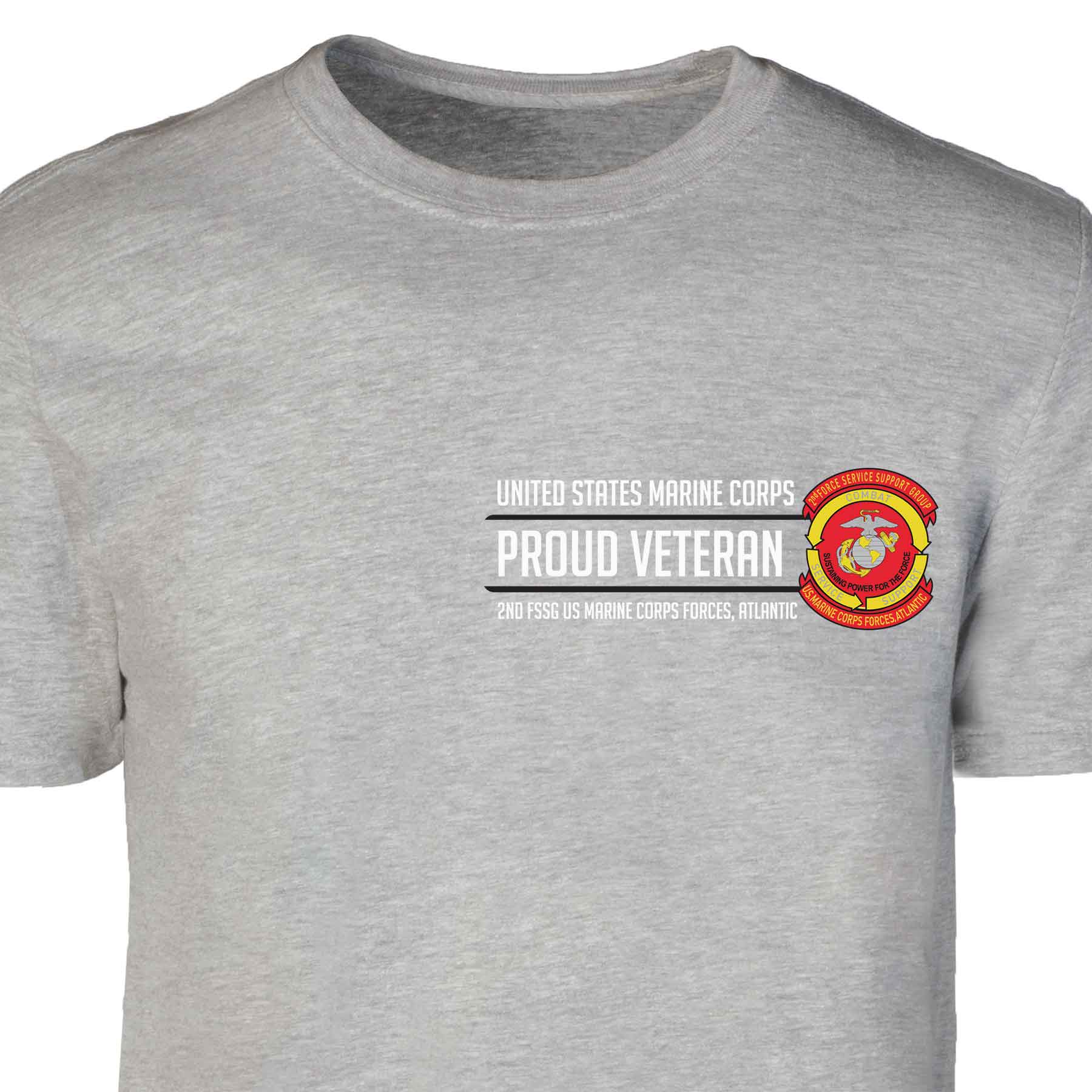2nd FSSG US Marine Corps Proud Veteran Patch Graphic T-shirt - Image 2