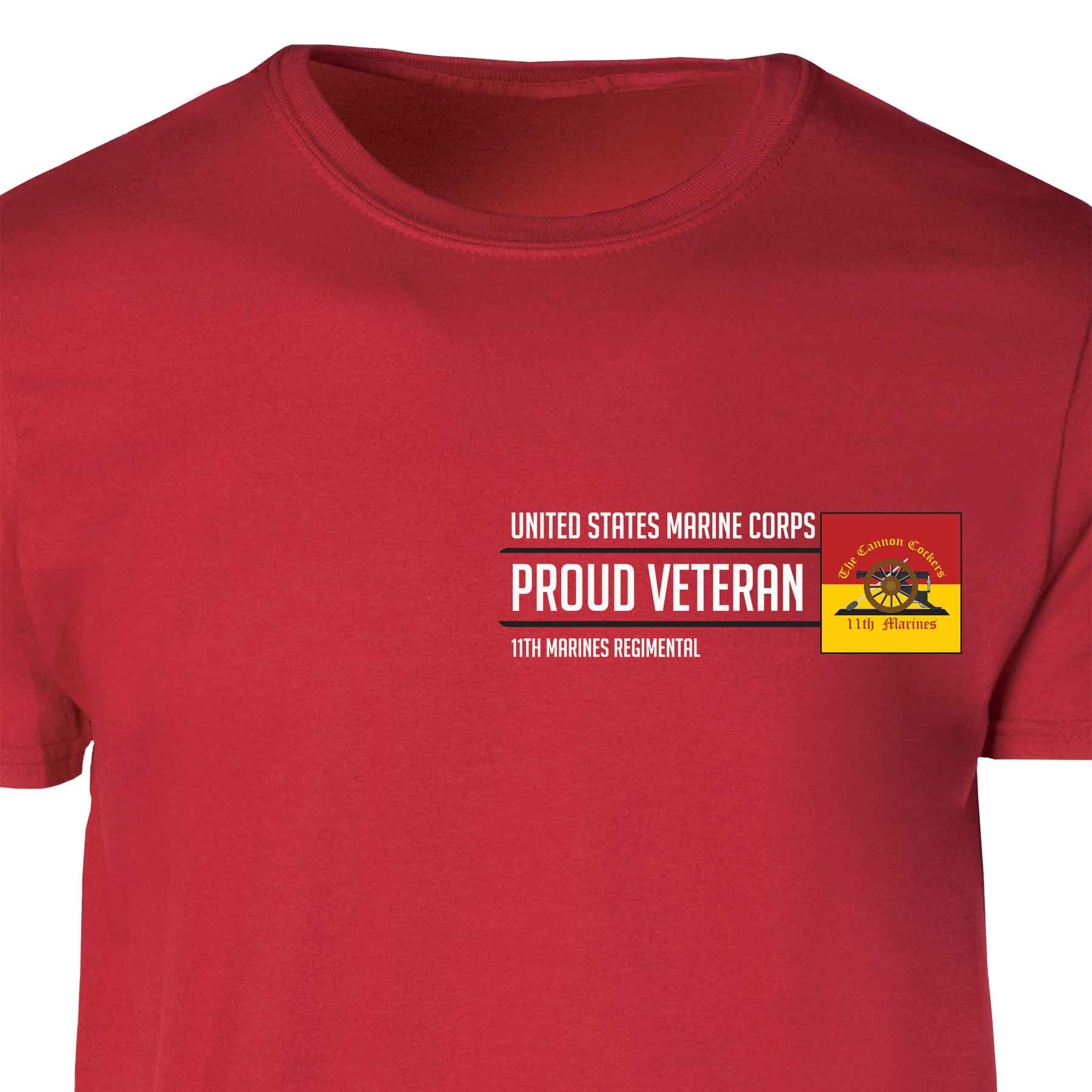 11th Marines Regimental Proud Veteran Patch Graphic T-shirt - Image 5