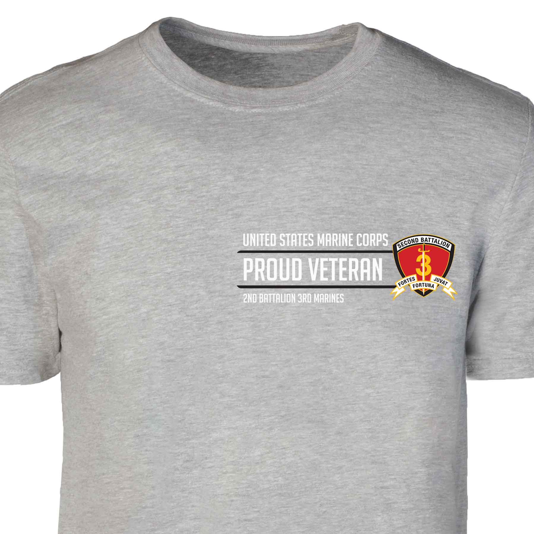 2nd Battalion 3rd Marines Proud Veteran Patch Graphic T-shirt - Image 2