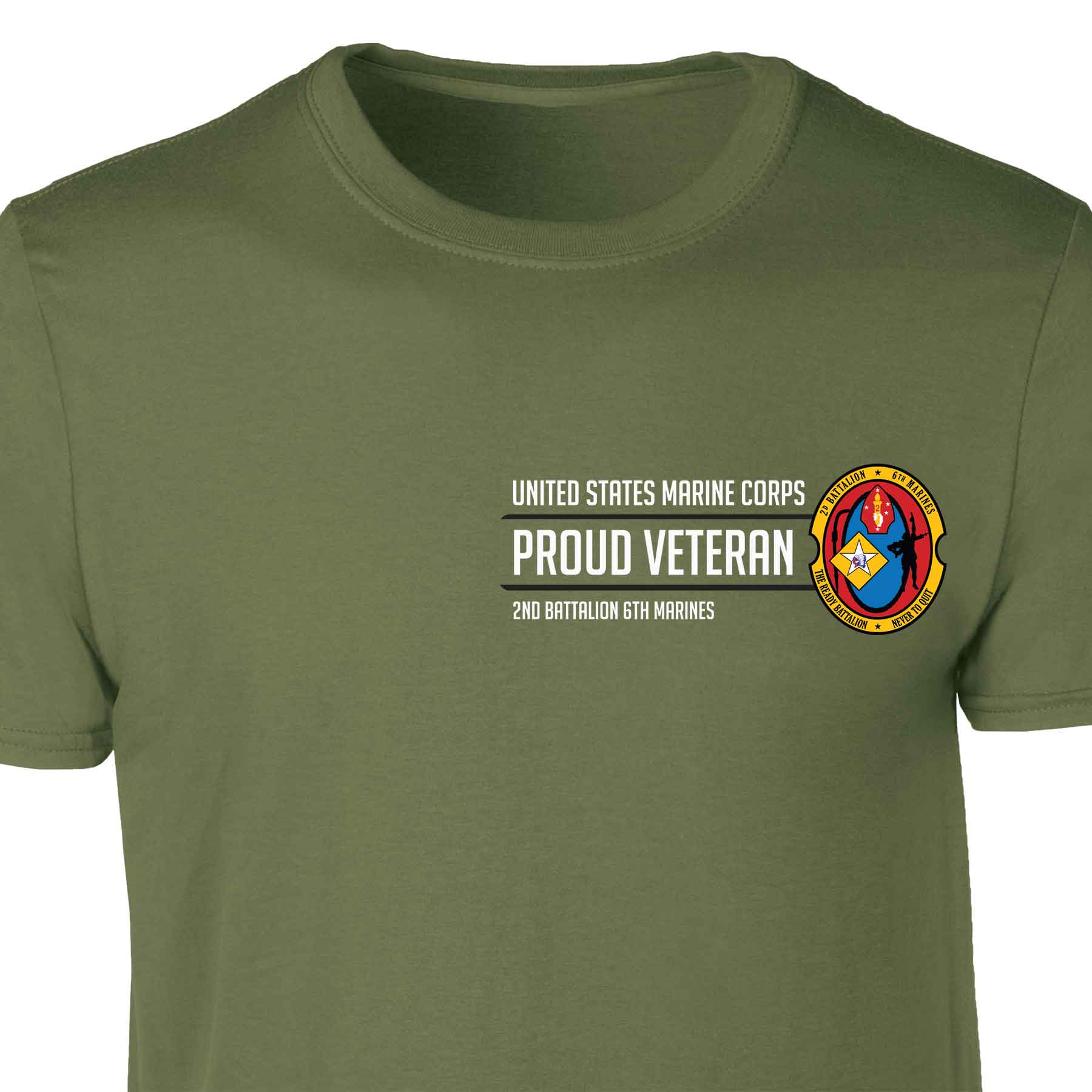2nd Battalion 6th Marines Proud Veteran Patch Graphic T-shirt - Image 4