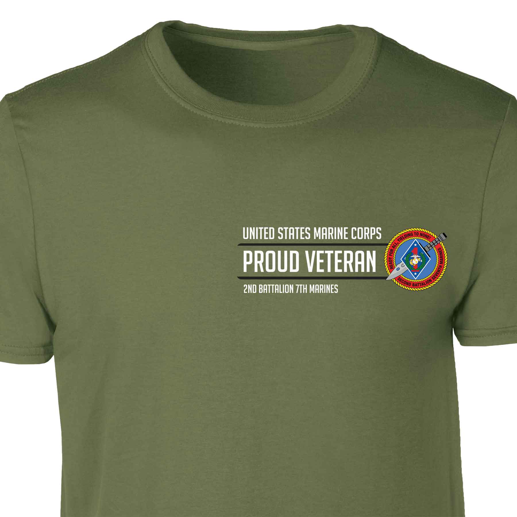 2nd Battalion 7th Marines Proud Veteran Patch Graphic T-shirt - Image 5