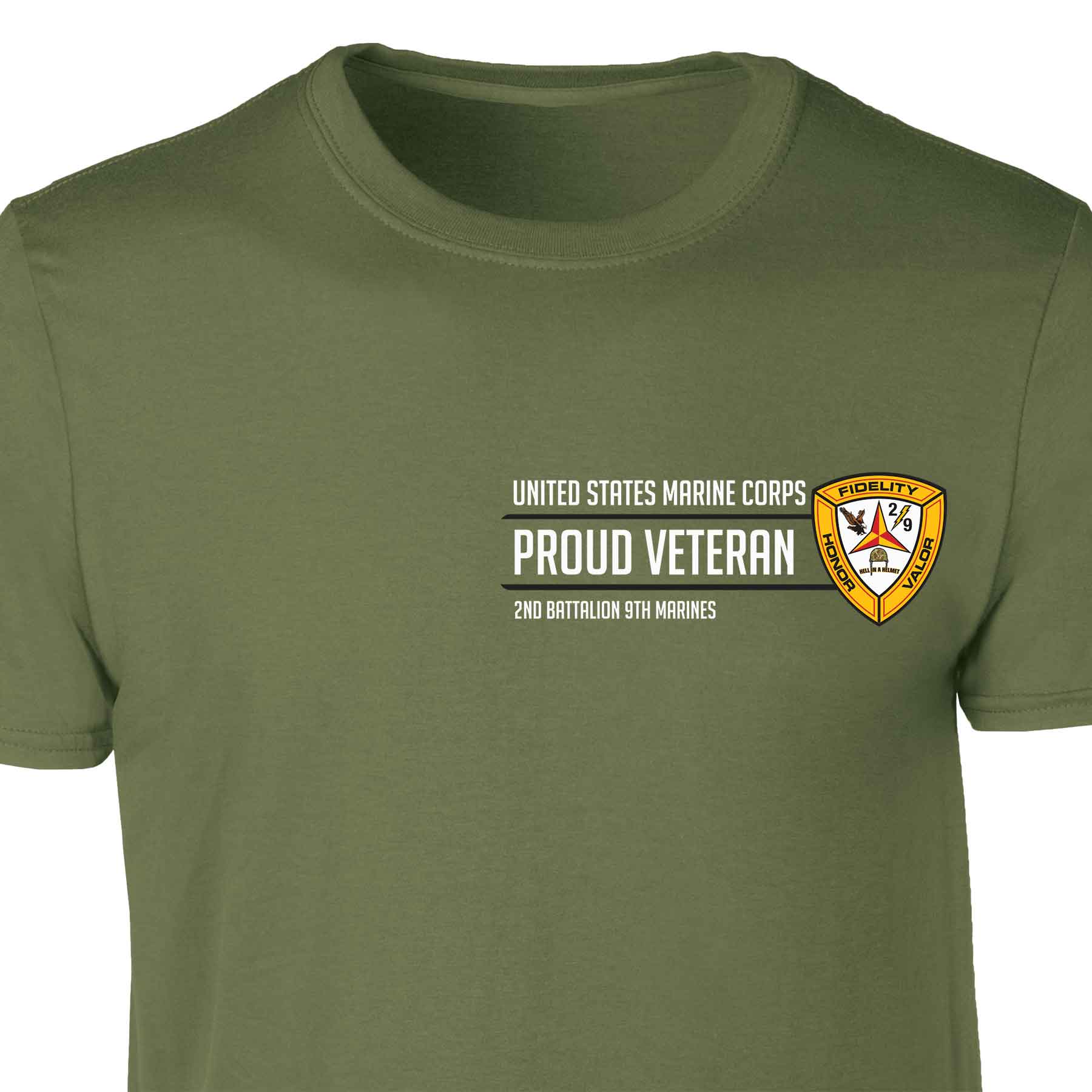 2nd Battalion 9th Marines Proud Veteran Patch Graphic T-shirt - Image 4
