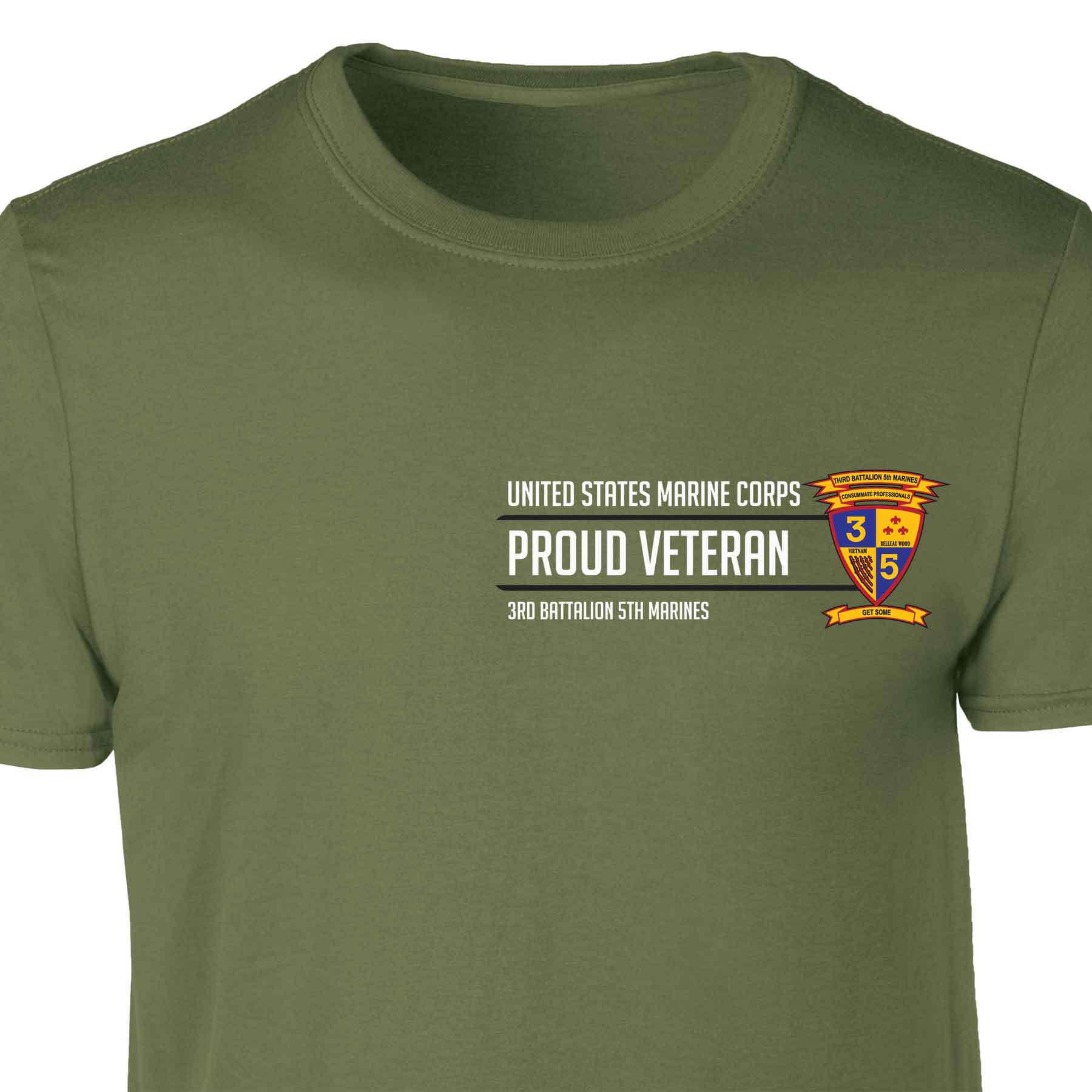 3rd Battalion 5th Marines Proud Veteran Patch Graphic T-shirt - Image 4