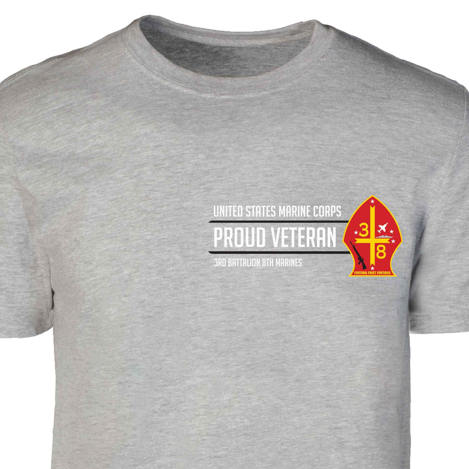 3rd Battalion 8th Marines Proud Veteran Patch Graphic T-shirt - Image 2