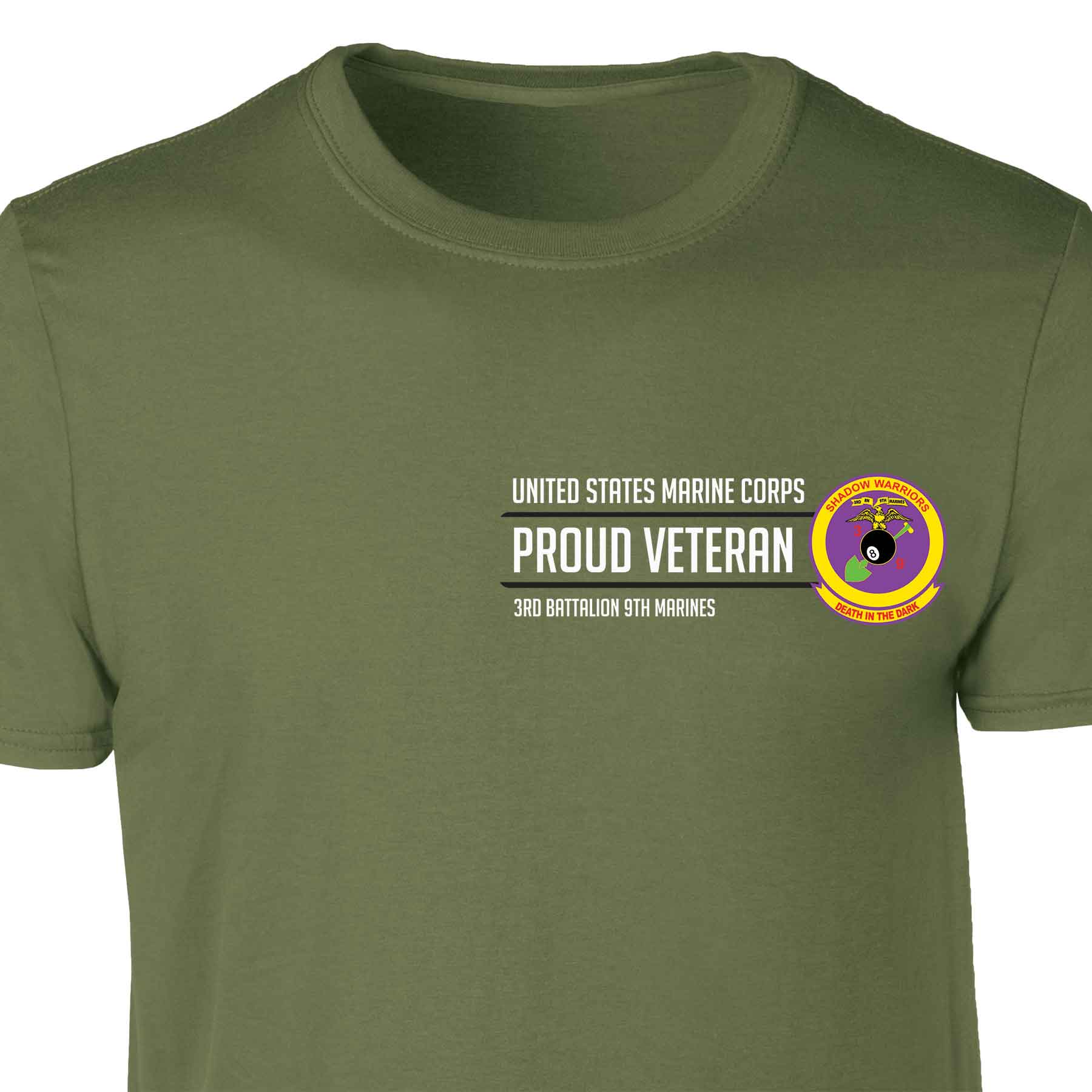 3rd Battalion 9th Marines Proud Veteran Patch Graphic T-shirt - Image 4