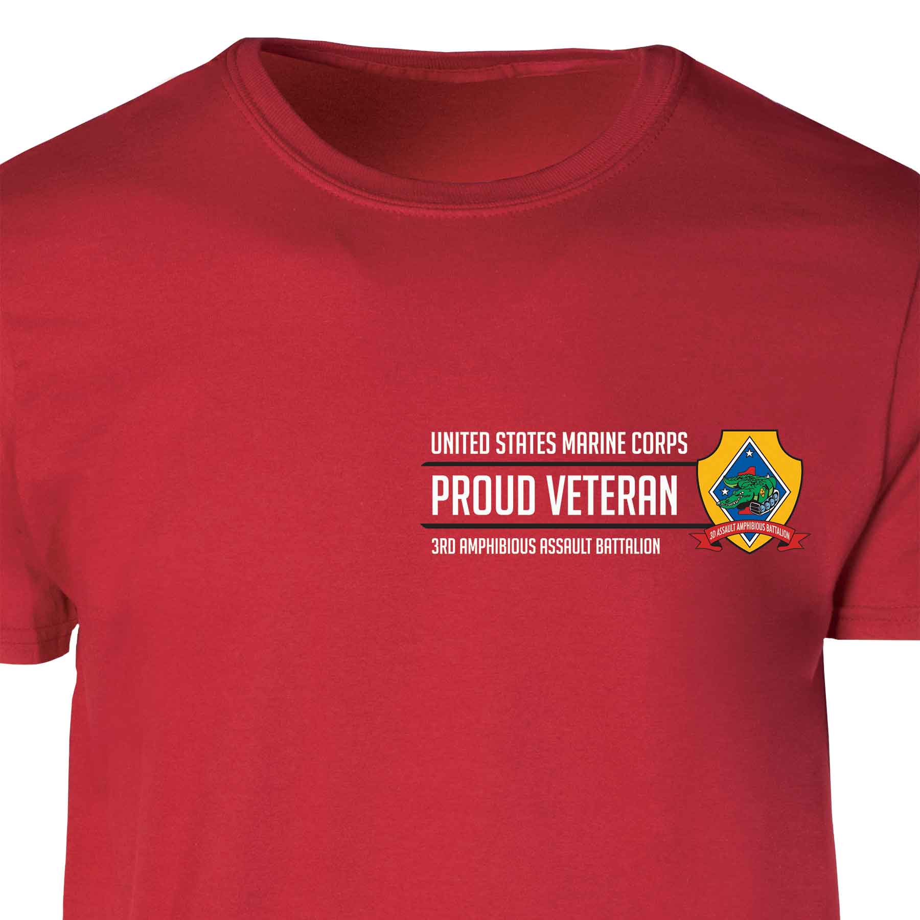 3rd Amphibious Assault Bn Proud Veteran Patch Graphic T-shirt - Image 5