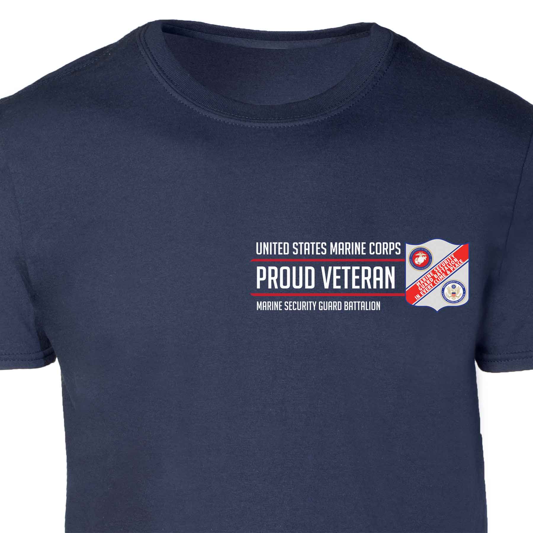 Marine Security Guard Proud Veteran Patch Graphic T-shirt - Image 3