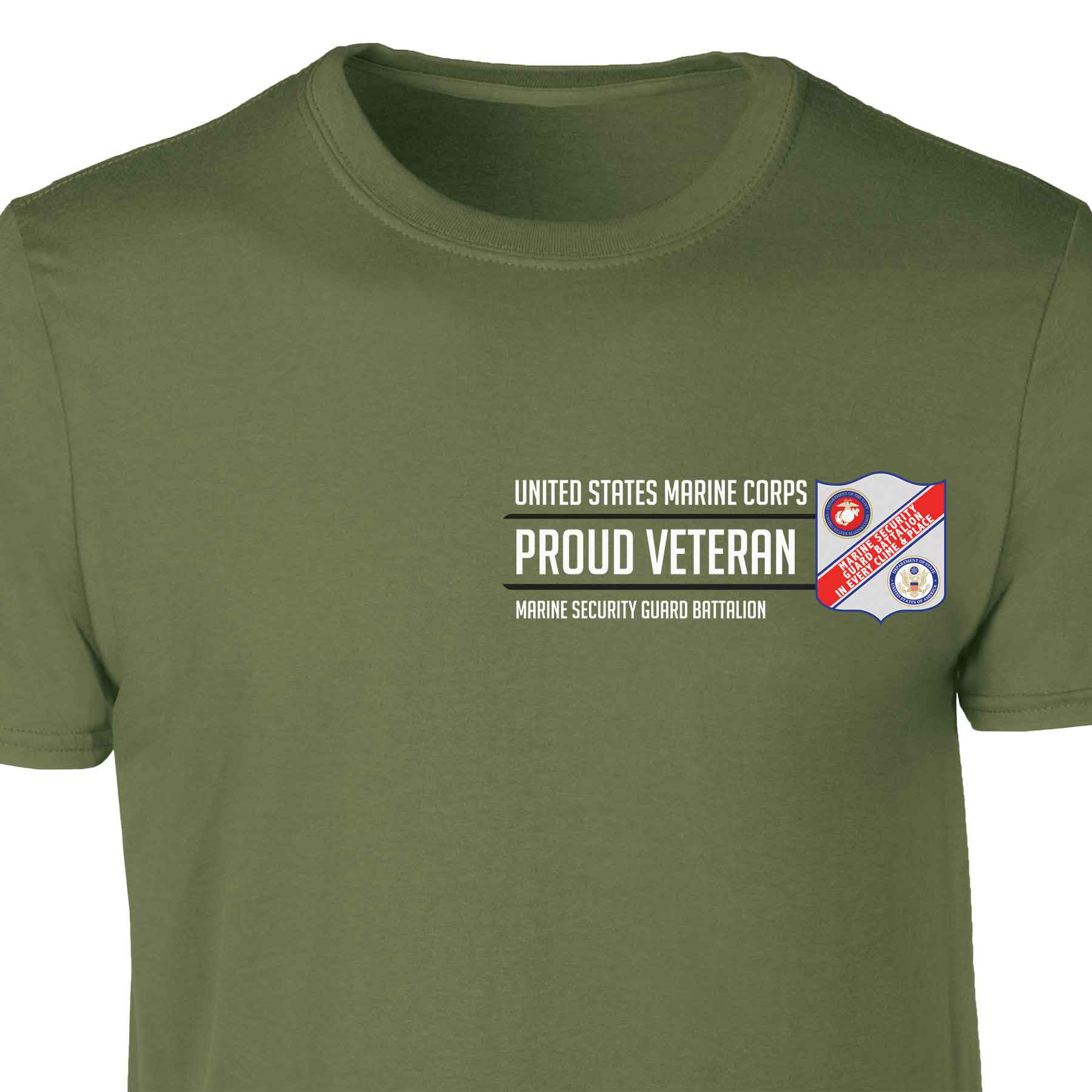 Marine Security Guard Proud Veteran Patch Graphic T-shirt - Image 4