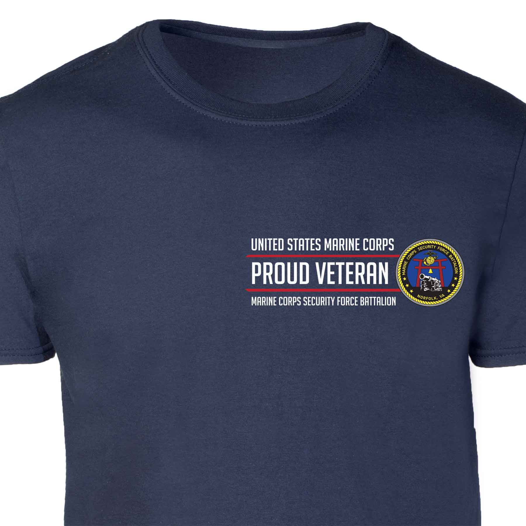 Marine Corps Security Force Proud Veteran Patch Graphic T-shirt - Image 3