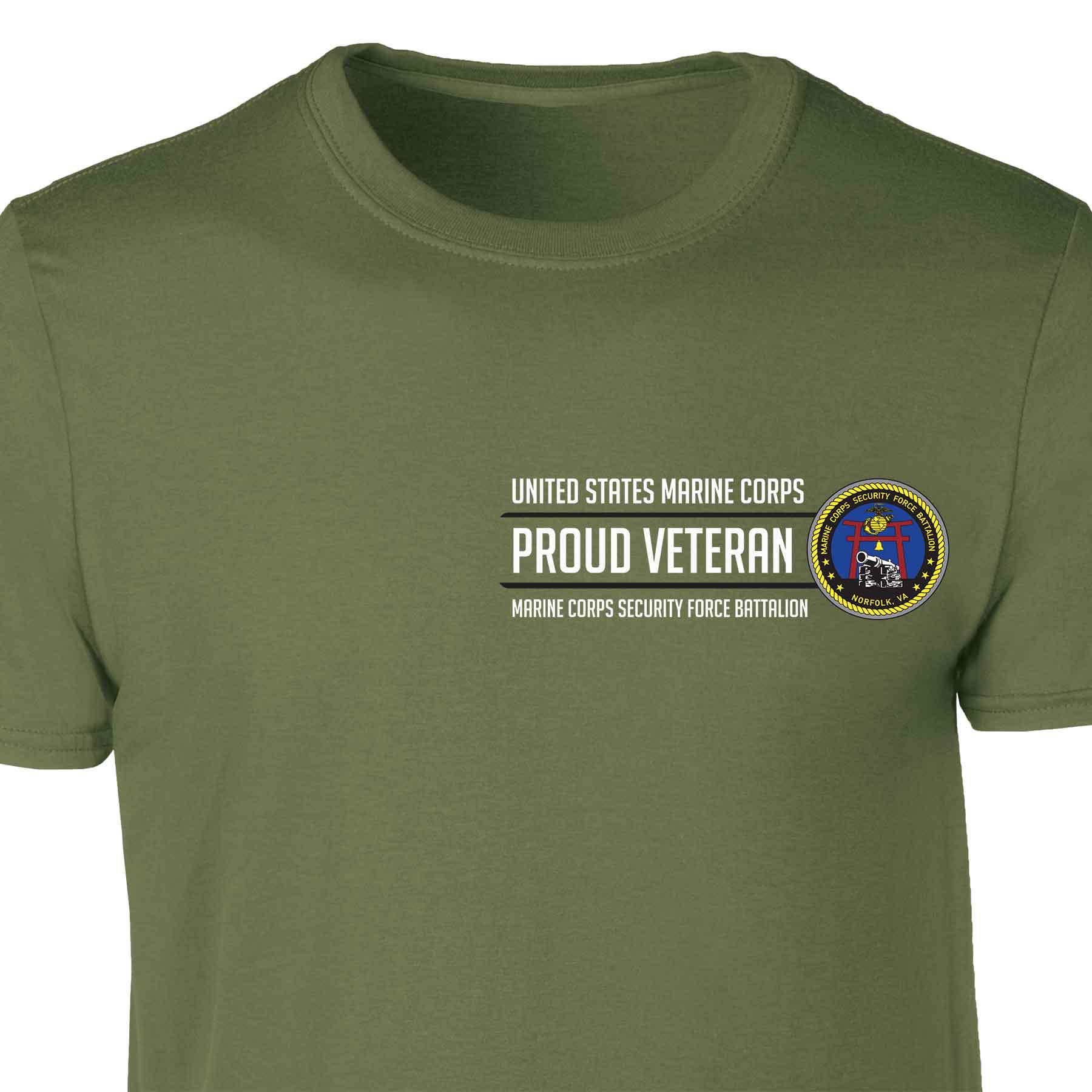 Marine Corps Security Force Proud Veteran Patch Graphic T-shirt - Image 4