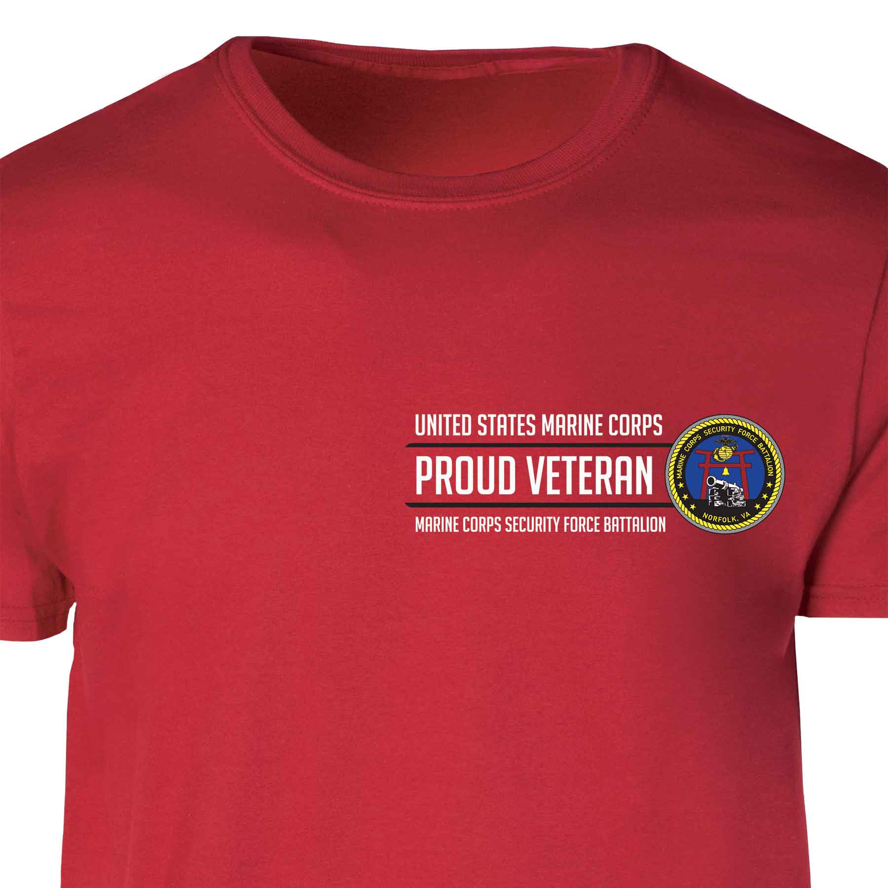Marine Corps Security Force Proud Veteran Patch Graphic T-shirt - Image 5