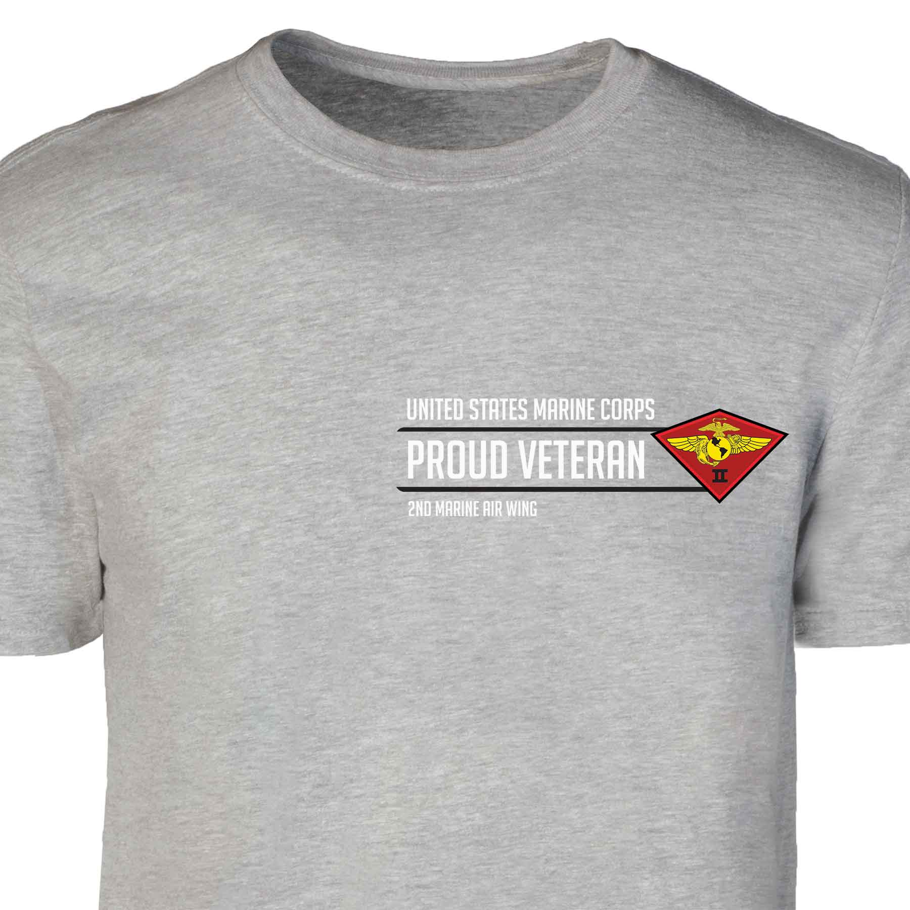 2nd Marine Air Wing Proud Veteran Patch Graphic T-shirt - Image 2