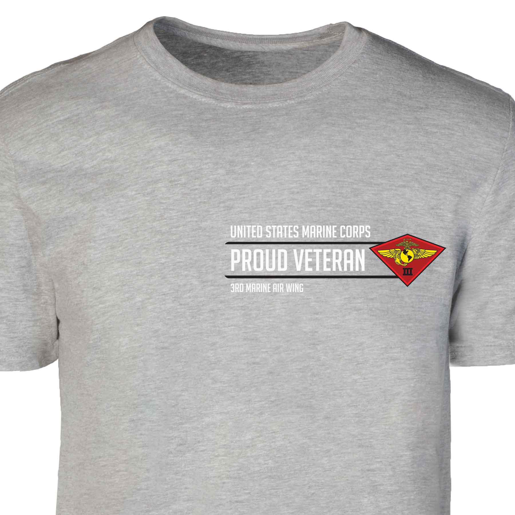 3rd Marine Air Wing Proud Veteran Patch Graphic T-shirt - Image 2