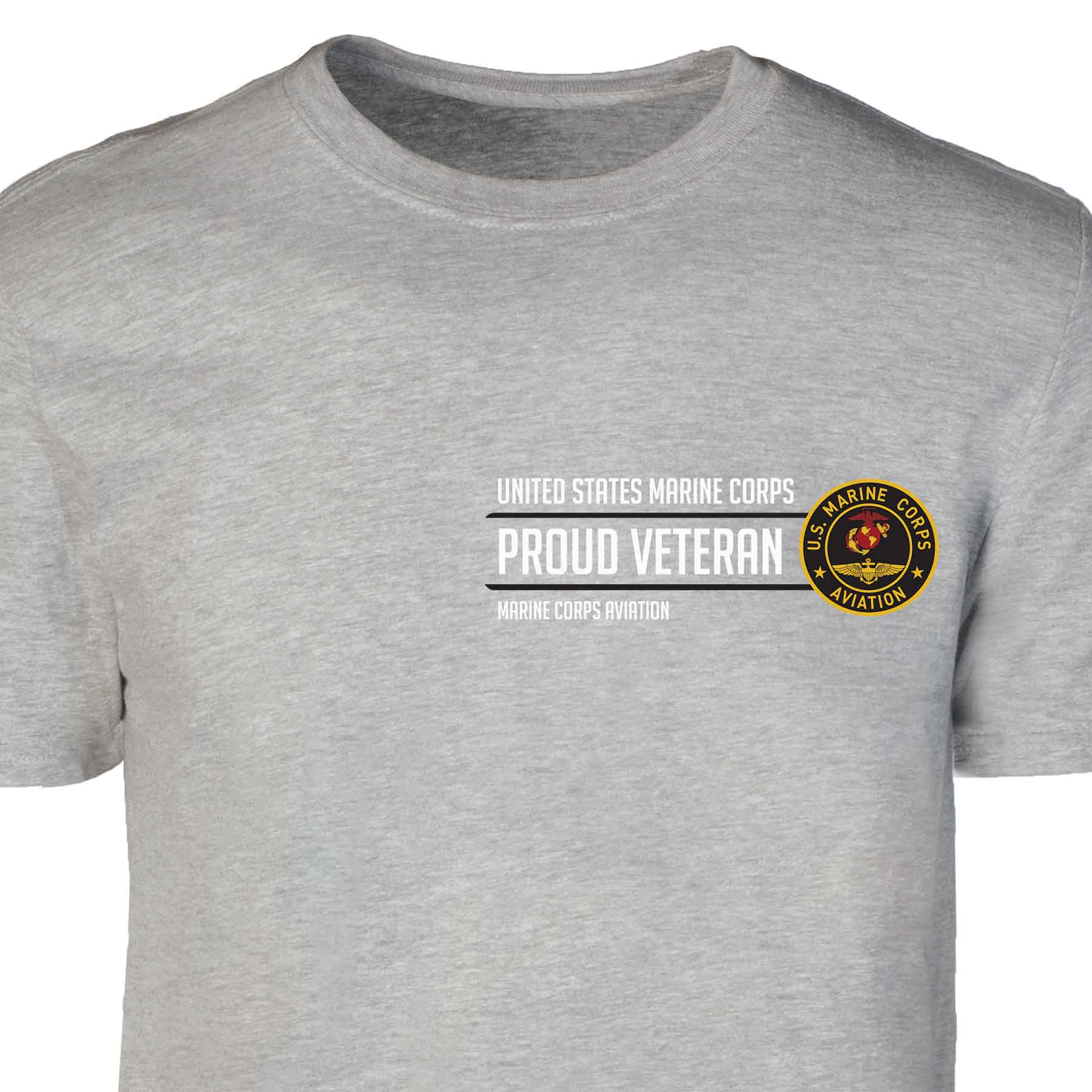 Marine Corps Aviation Proud Veteran Patch Graphic T-shirt - Image 2