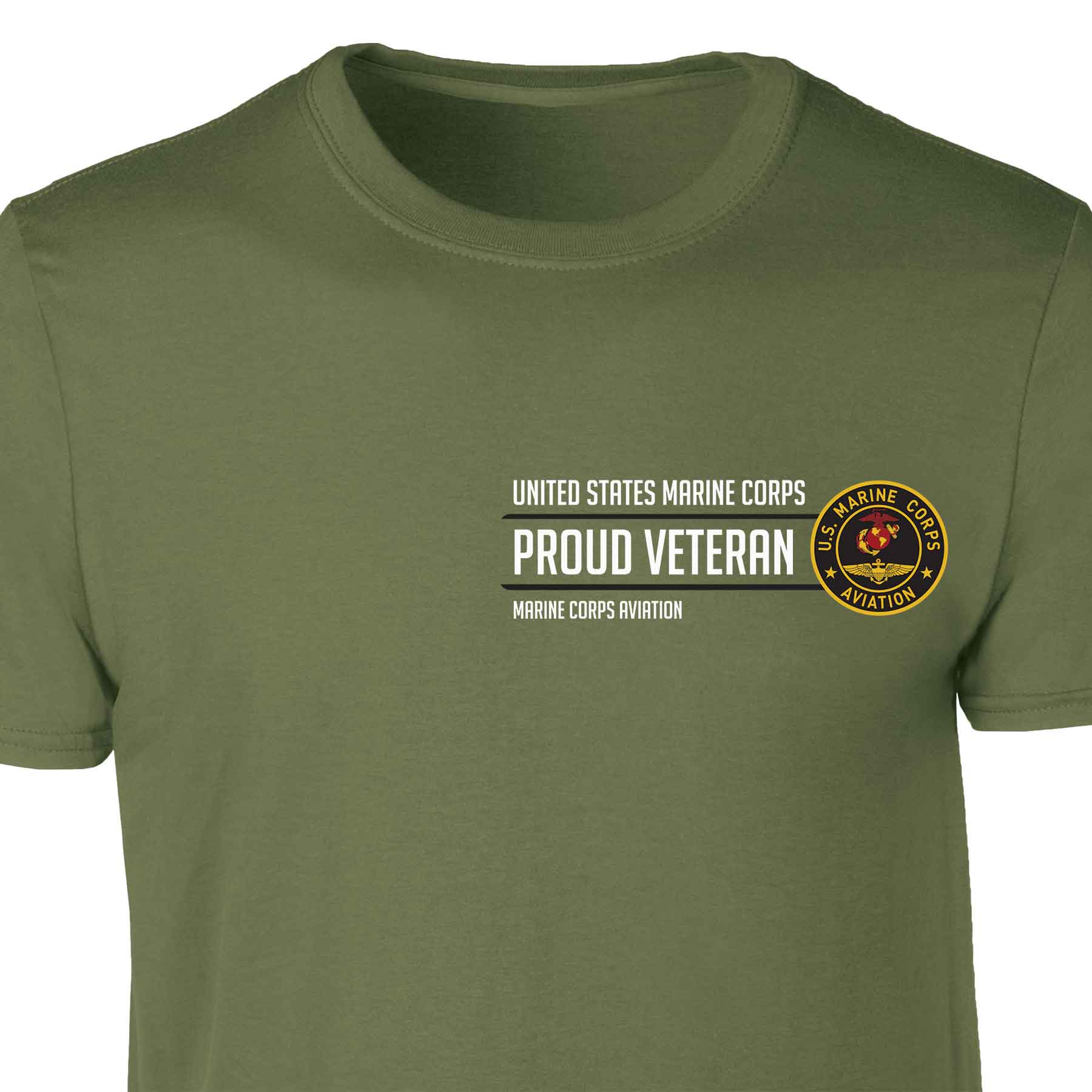 Marine Corps Aviation Proud Veteran Patch Graphic T-shirt - Image 4