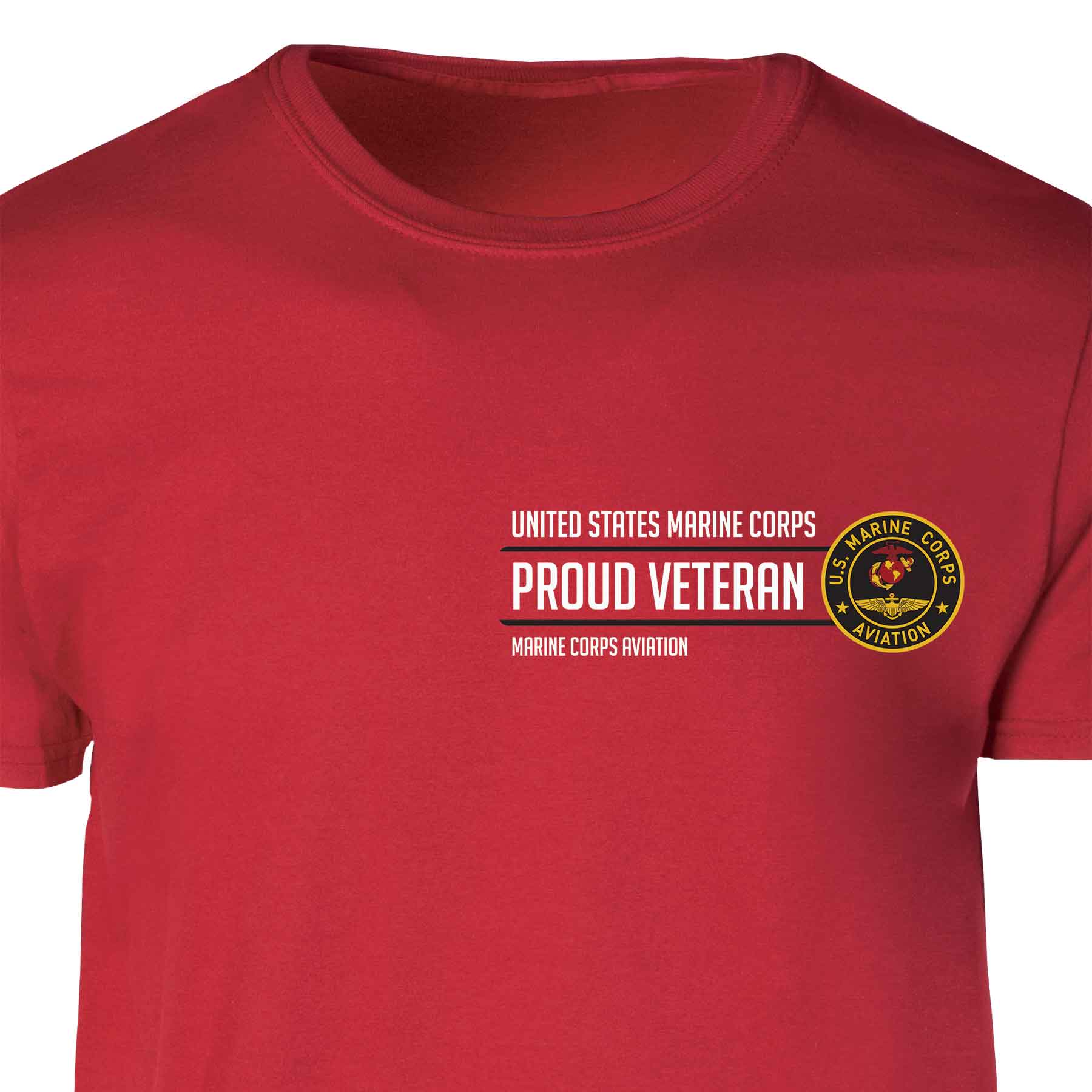 Marine Corps Aviation Proud Veteran Patch Graphic T-shirt - Image 5