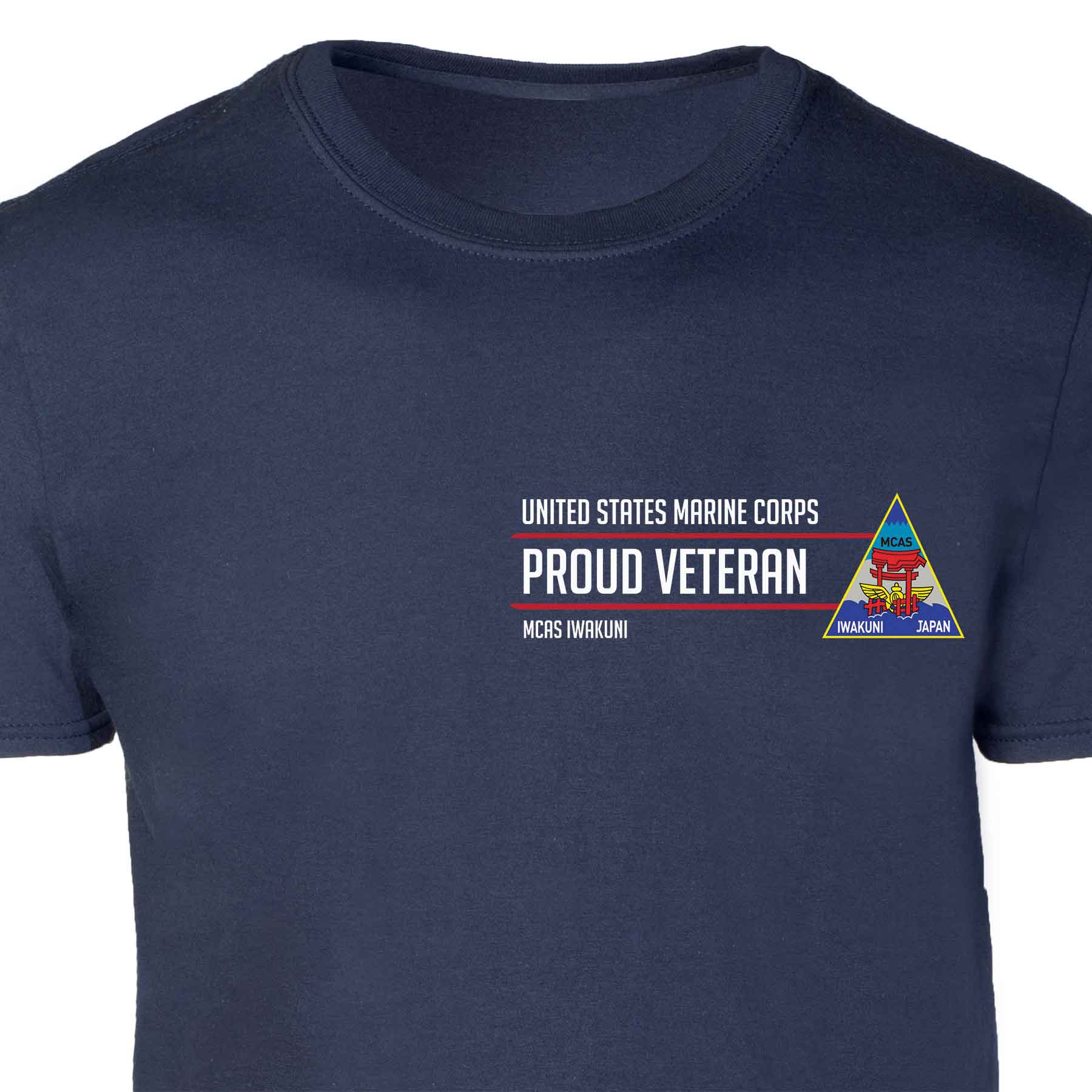 MCAS Iwakuni Proud Veteran Patch Graphic T-shirt - Image 3