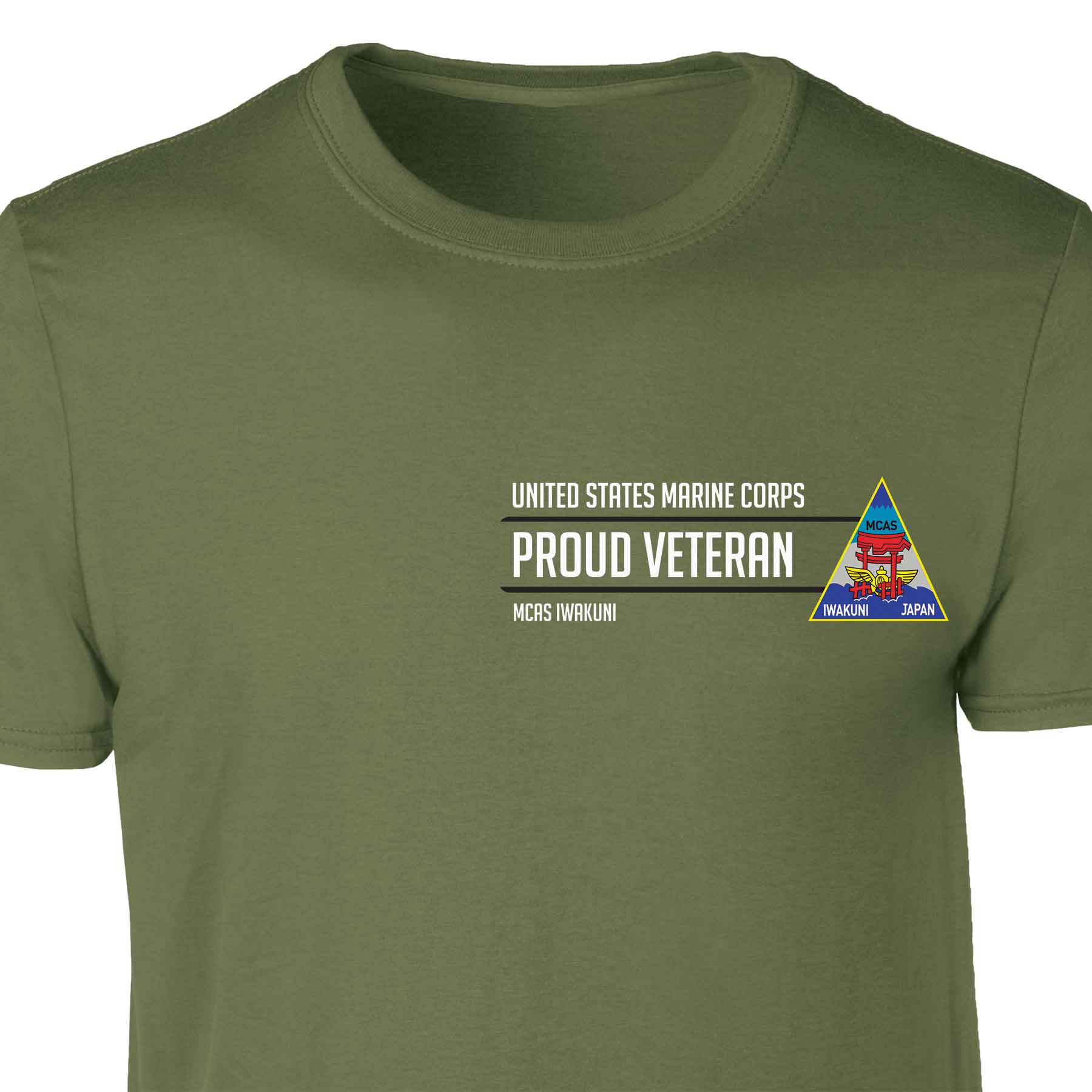 MCAS Iwakuni Proud Veteran Patch Graphic T-shirt - Image 4
