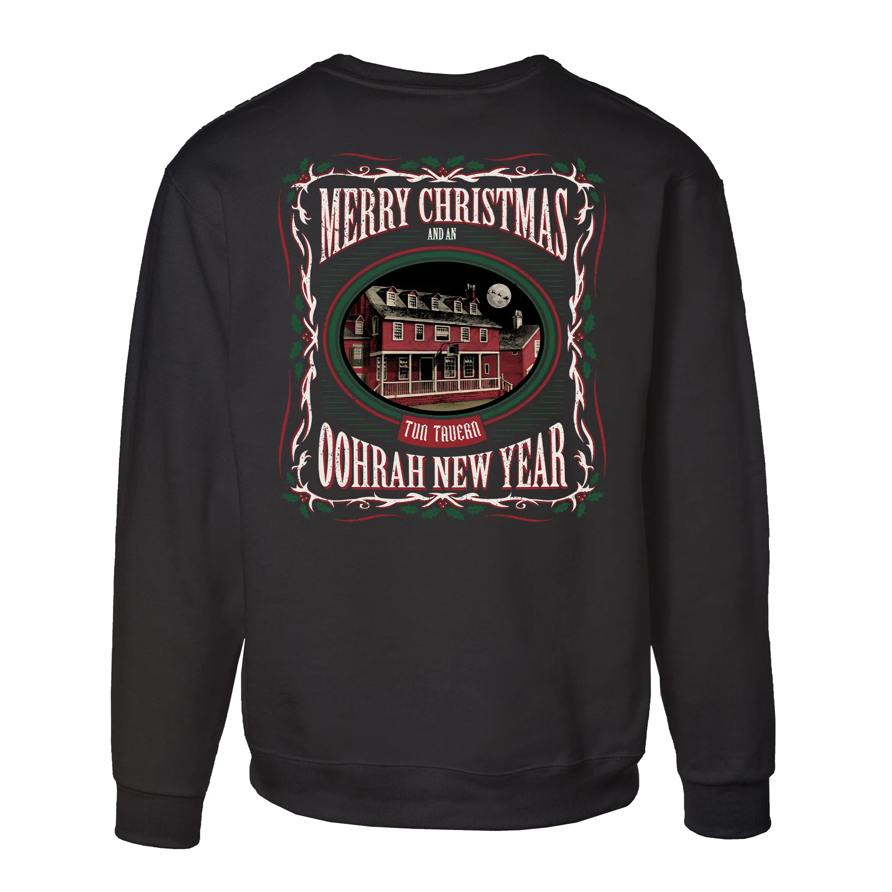 USMC Tun Tavern Christmas Sweatshirt Back Design- Black - Image 4