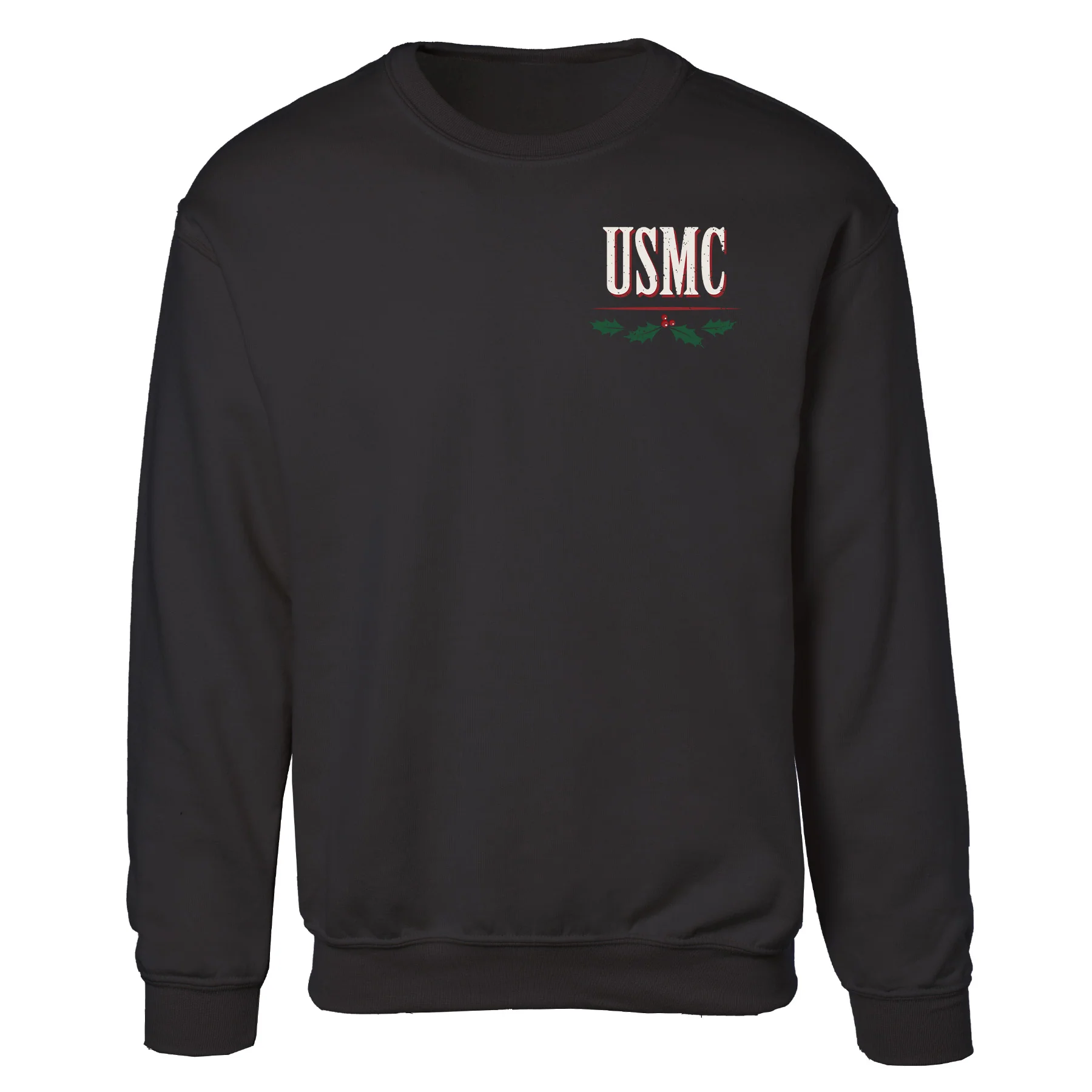 USMC Tun Tavern Christmas Sweatshirt Back Design- Black - Image 5