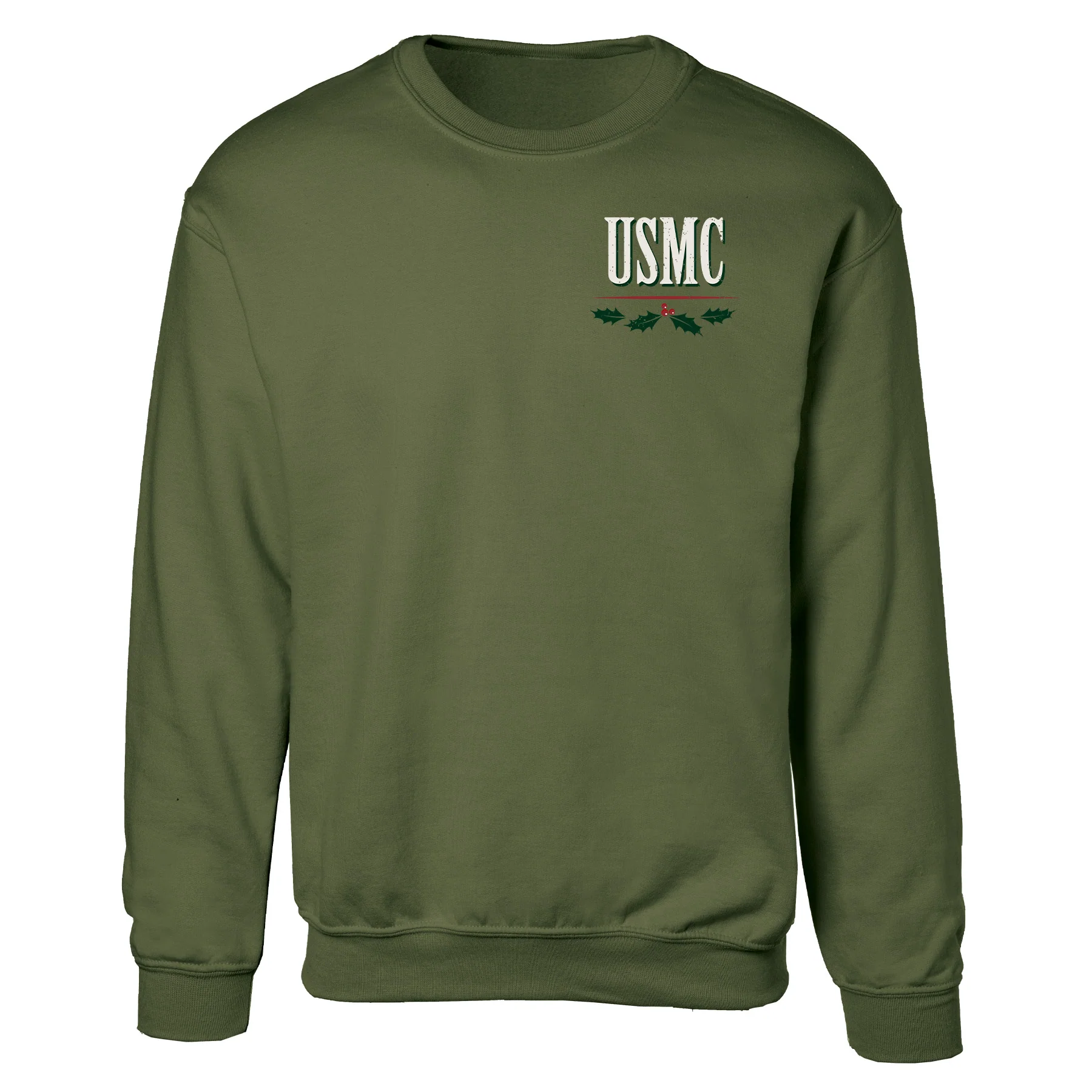 USMC Tun Tavern Christmas Sweatshirt Back Design- OD Green - Image 5