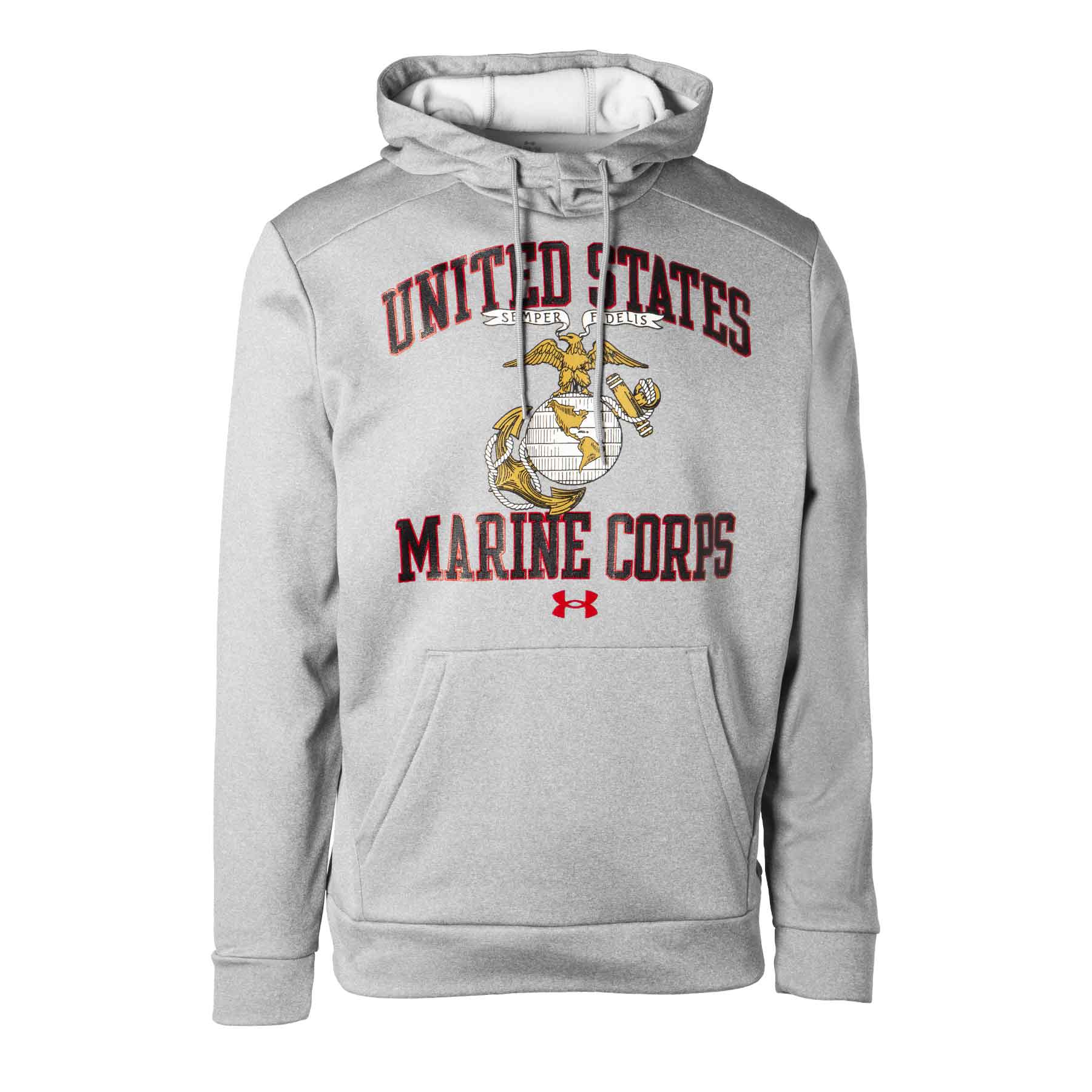 United States Marine Corps Armour Fleece Hoodie- Gray - Image 4