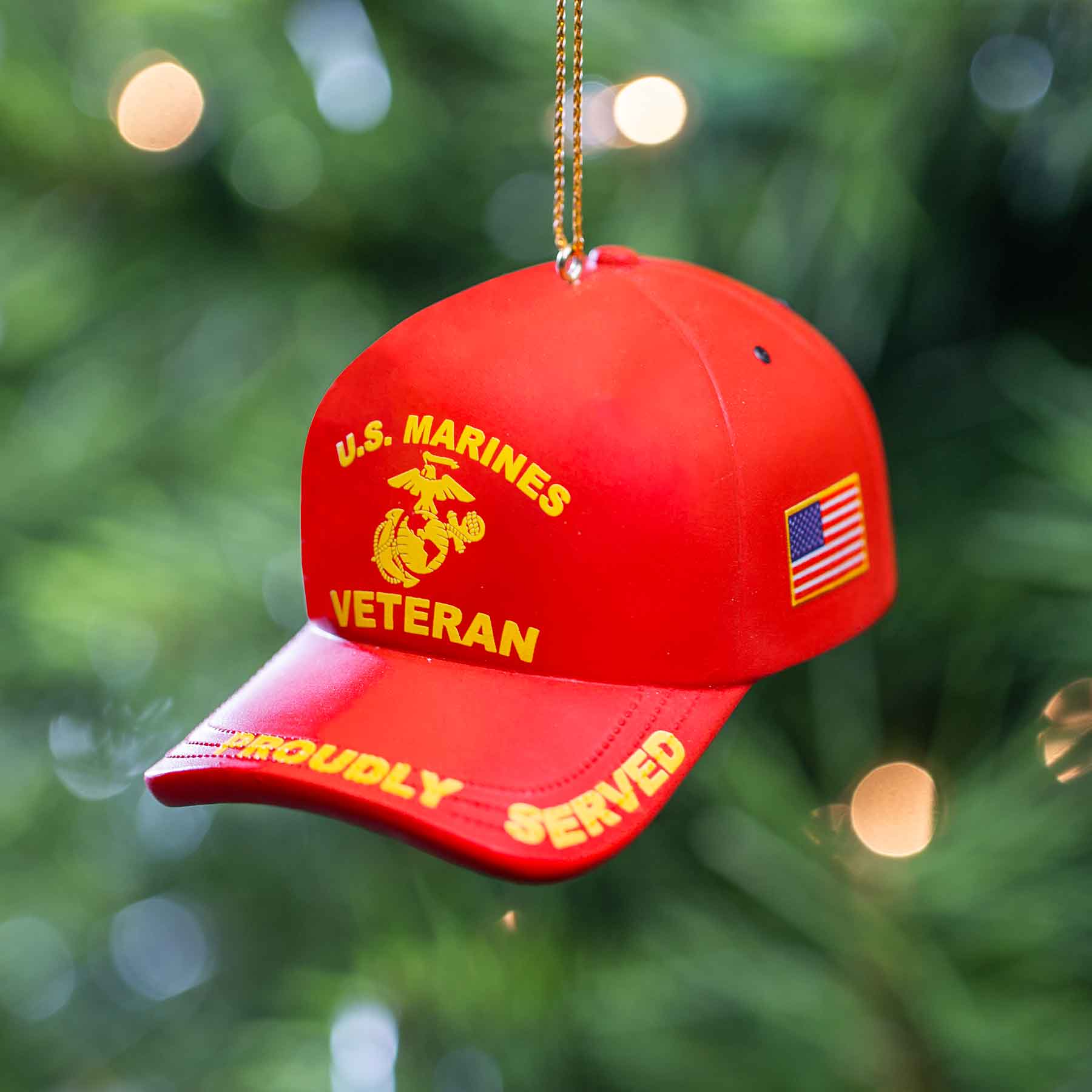 US Marines Veterans Hat Ornament - Image 3