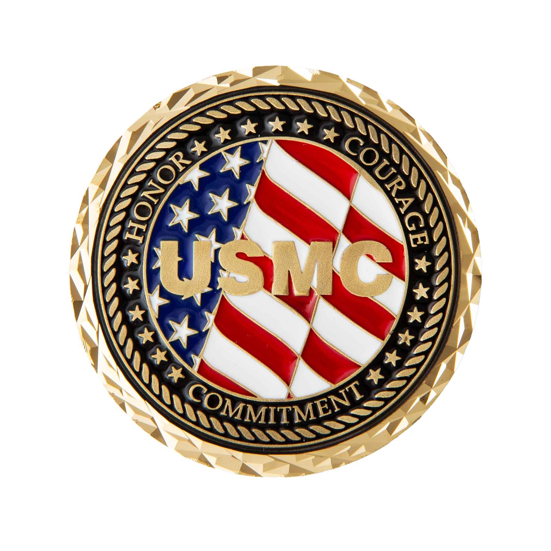 USMC Veteran USA Flag Challenge Coin - Image 3