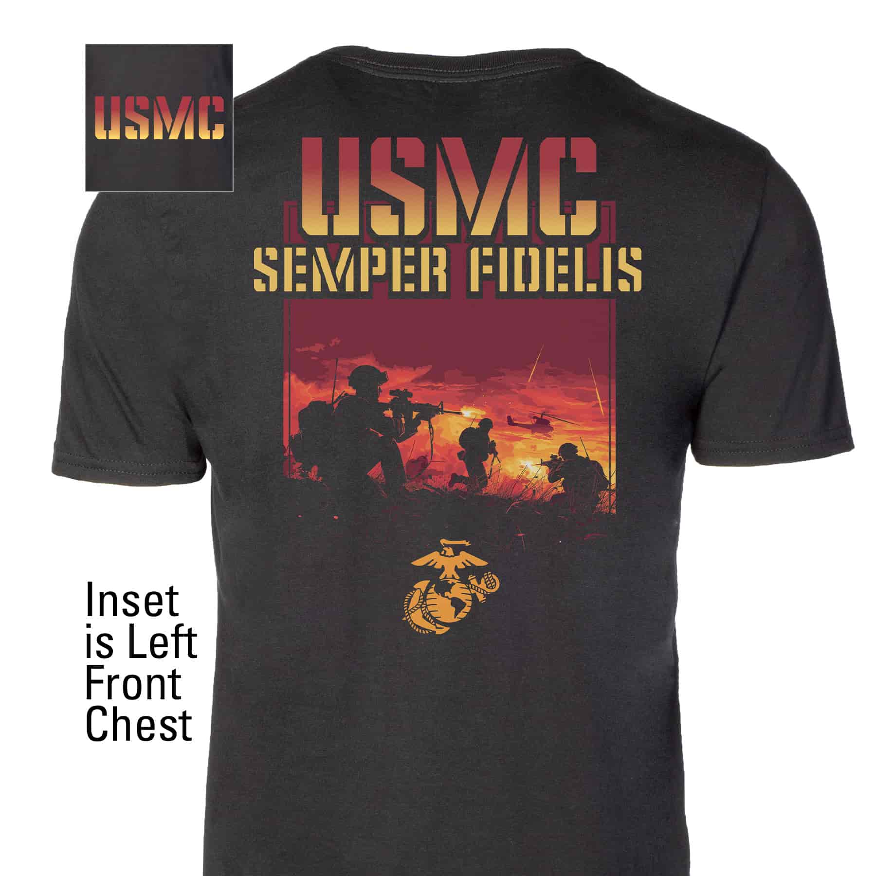 USMC Semper Fi Battle T-shirt- Back Design
