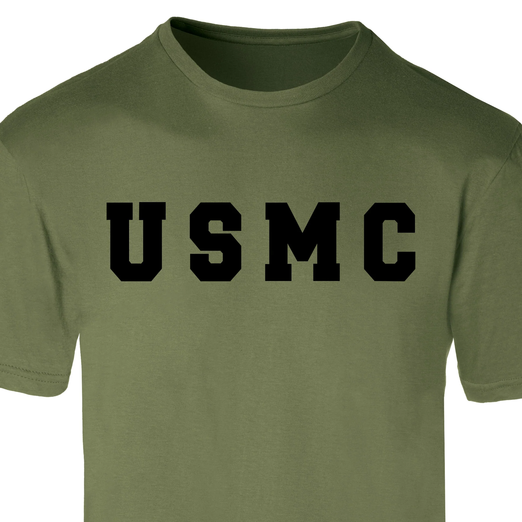 USMC Bold Letters T-Shirt- OD Green
