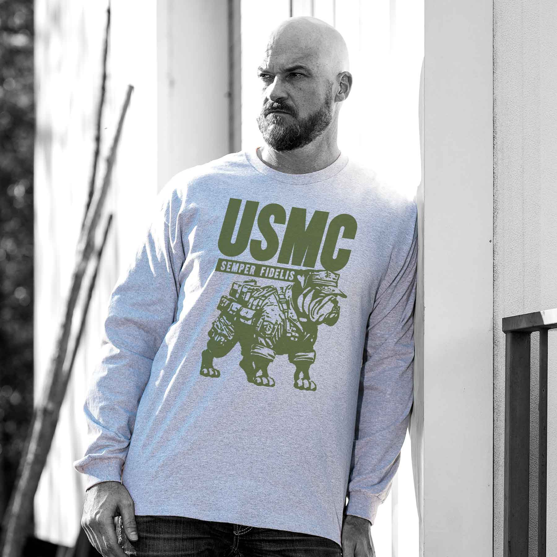 USMC Combat Bulldog Long Sleeve Shirt - Image 3