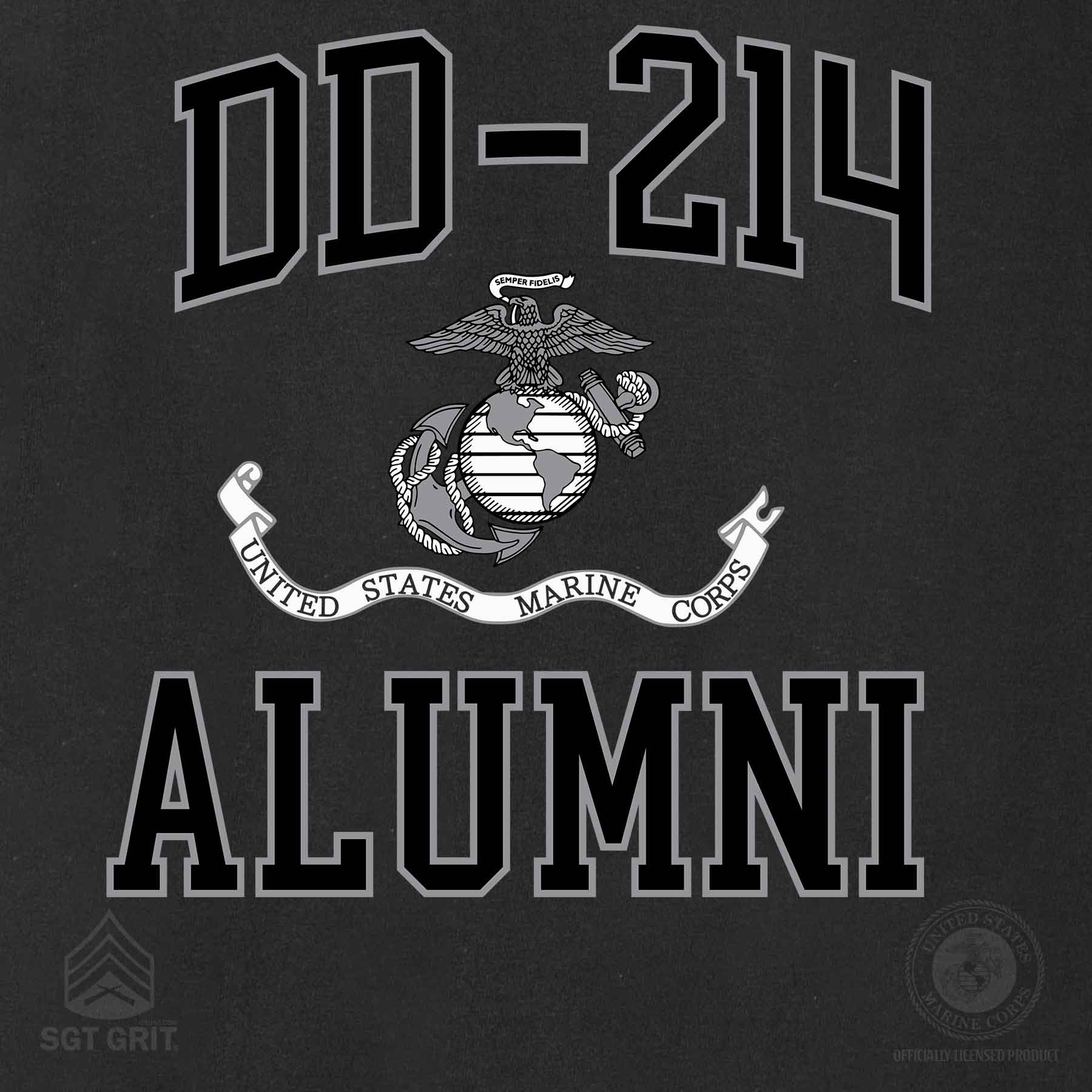 USMC DD-214 Alumni T-shirt, Black - Image 3