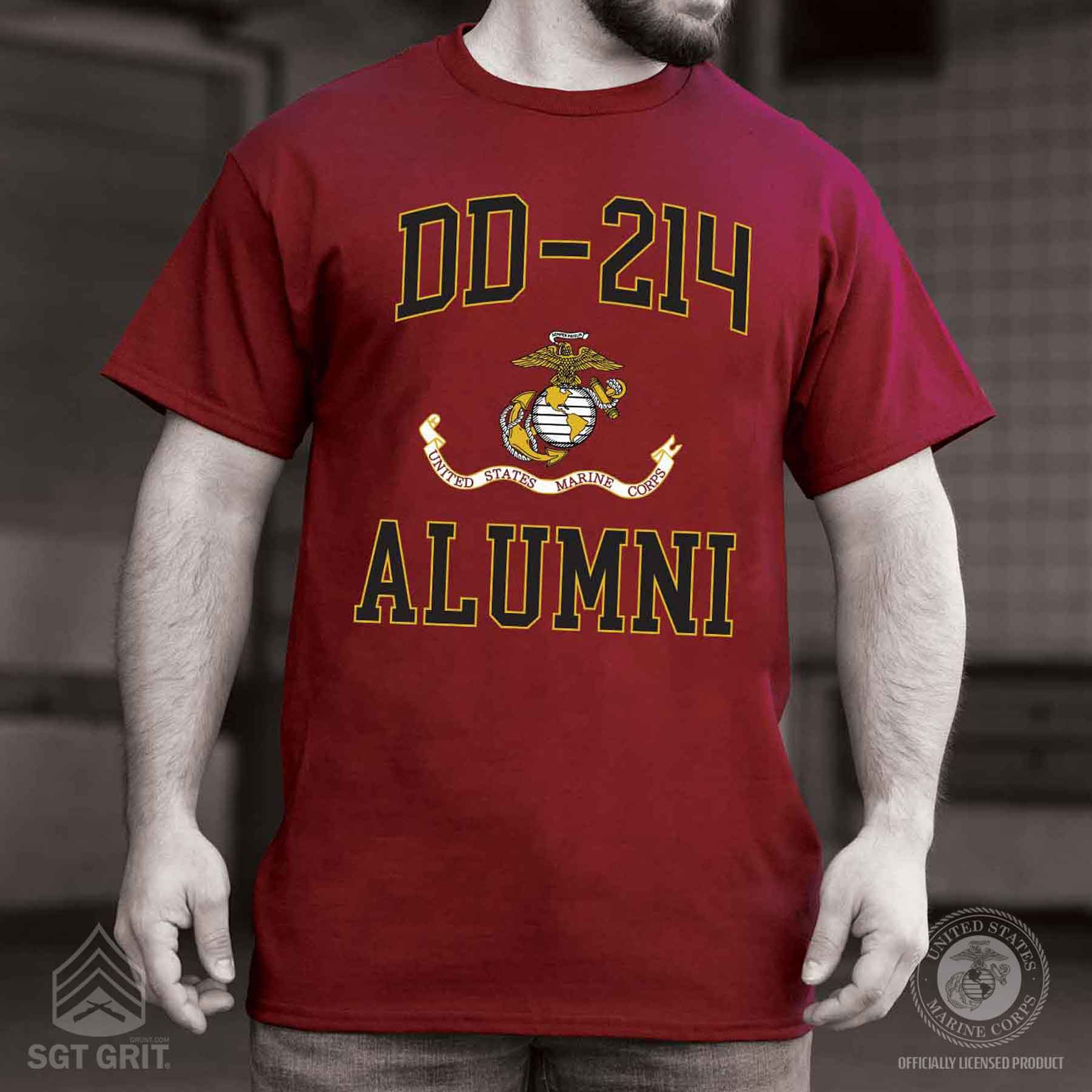 USMC DD-214 Alumni T-shirt, Garnet - Image 2