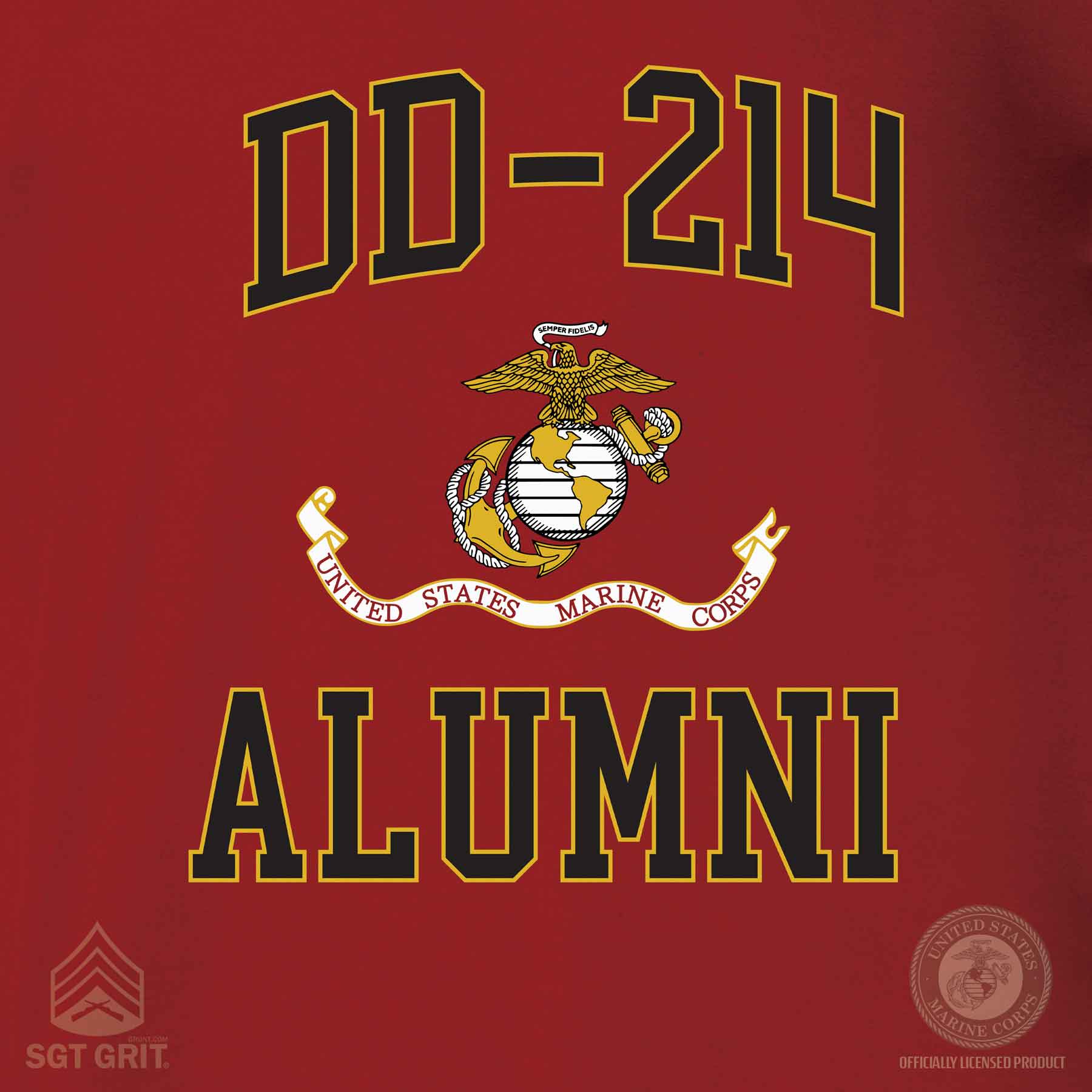 USMC DD-214 Alumni T-shirt, Garnet - Image 3