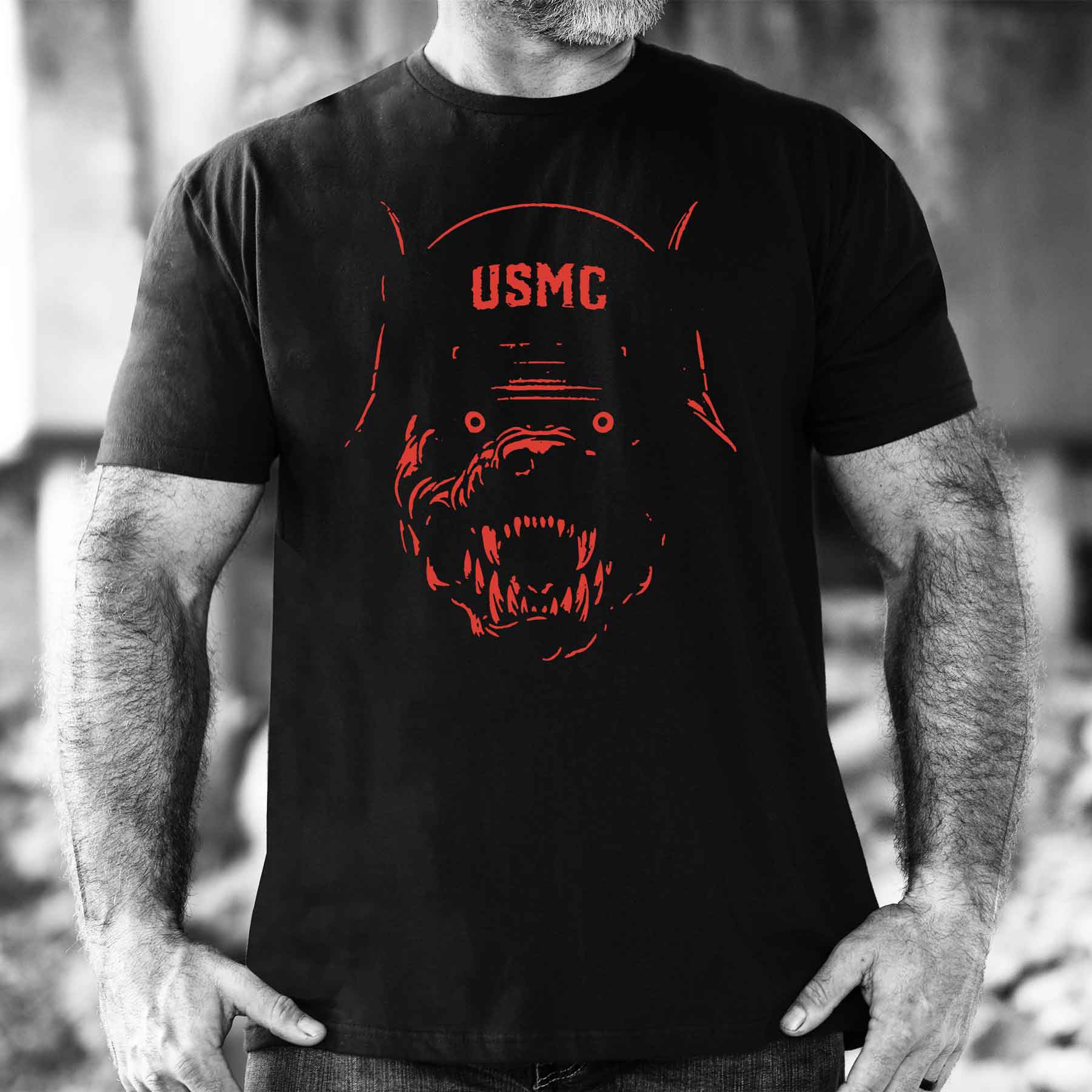 Halloween USMC Devil Dog T-Shirt - Image 2