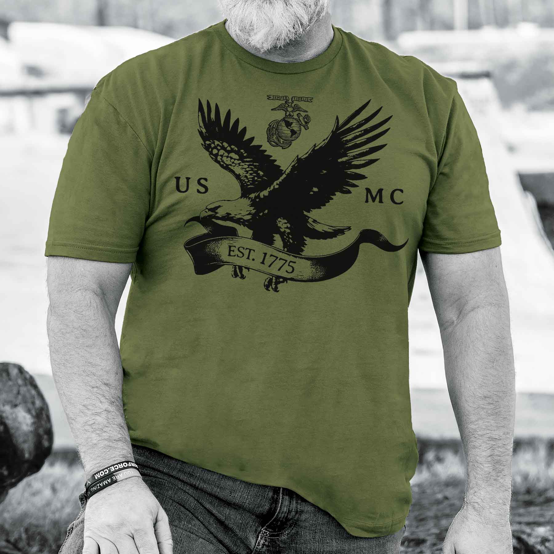 USMC Eagle With Banner T-shirt - Image 2