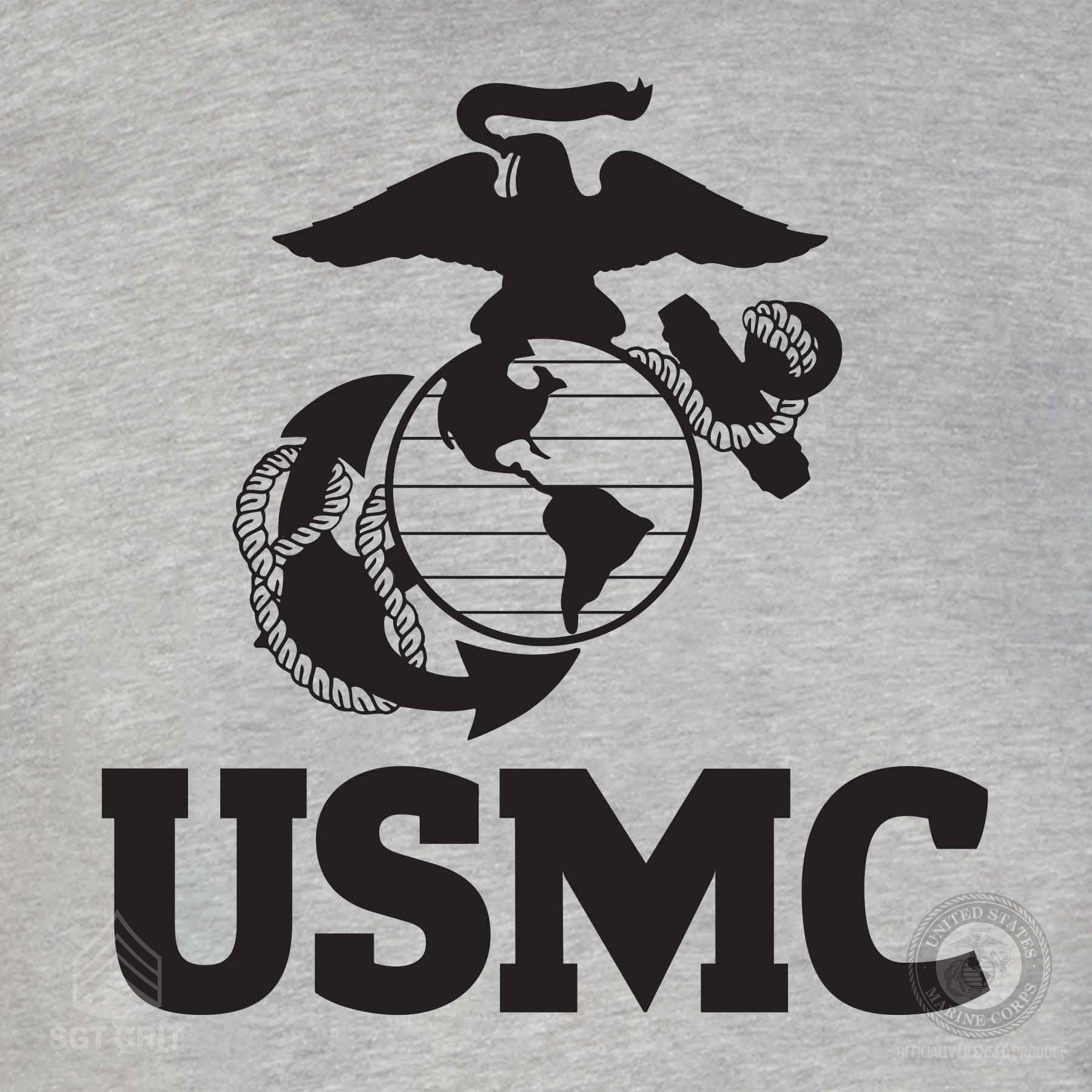 USMC Eagle, Globe, and Anchor T-Shirt – Gray - Image 3