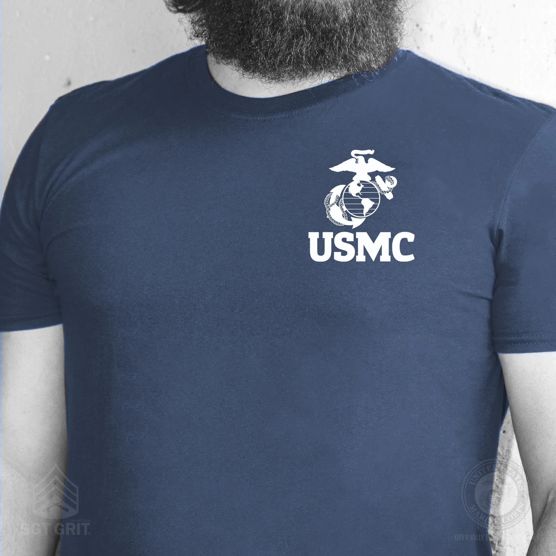 USMC Eagle, Globe, and Anchor T-Shirt – Navy - Image 2