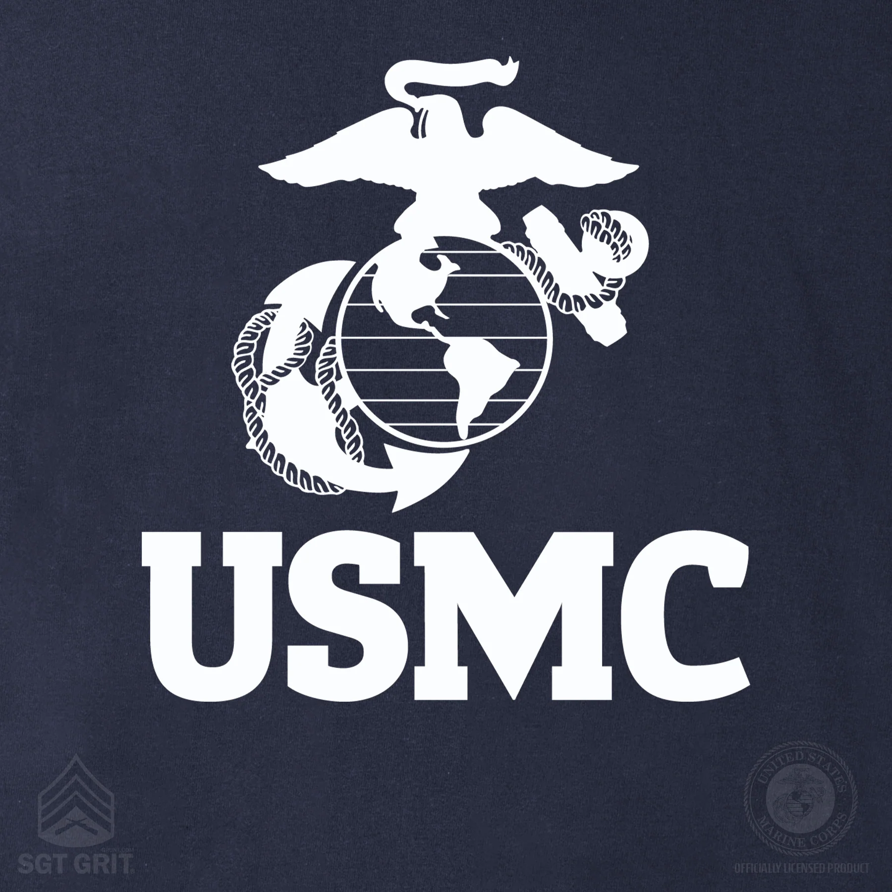 USMC Eagle, Globe, and Anchor T-Shirt – Navy - Image 3