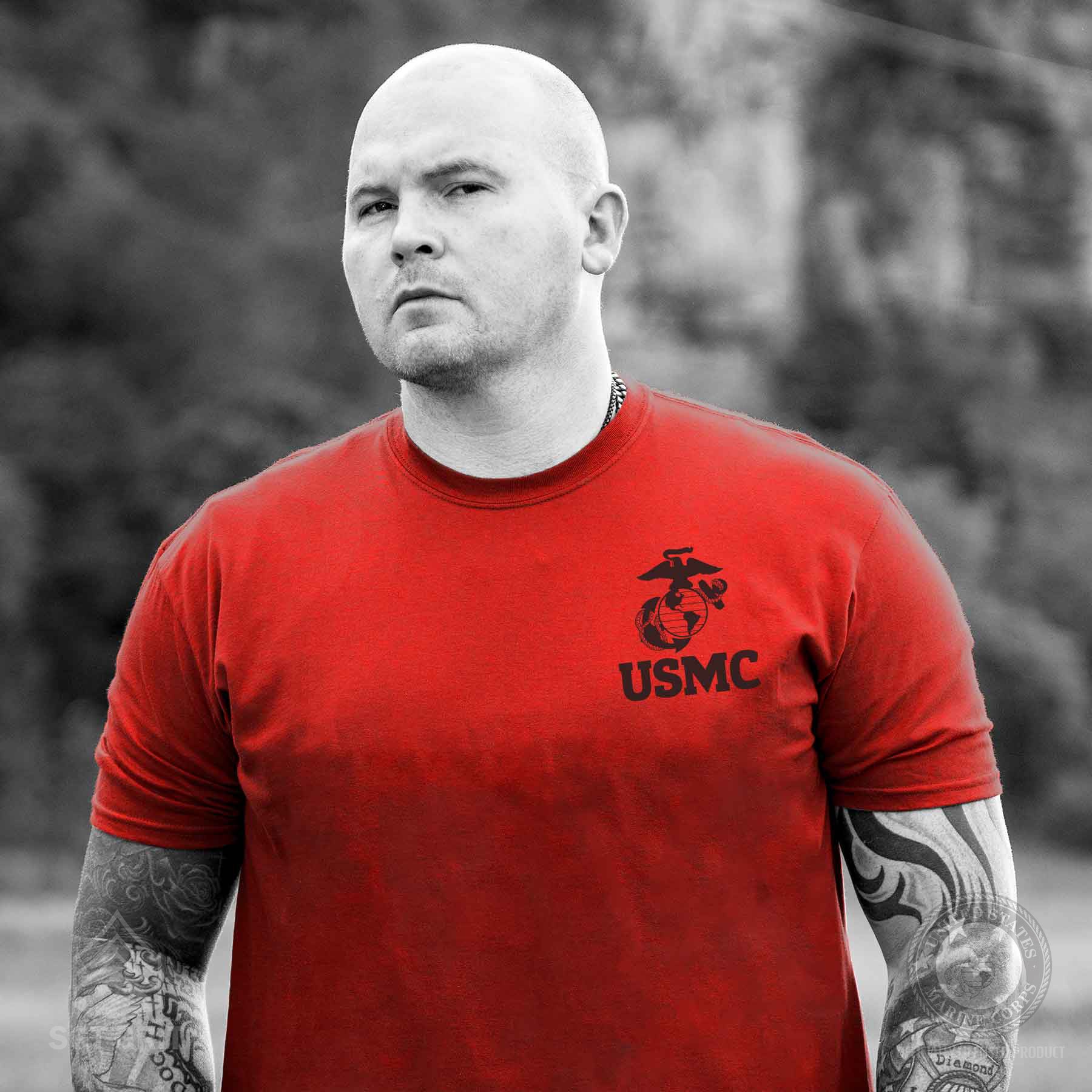 USMC Eagle, Globe, and Anchor T-Shirt – Black or Red - Image 5