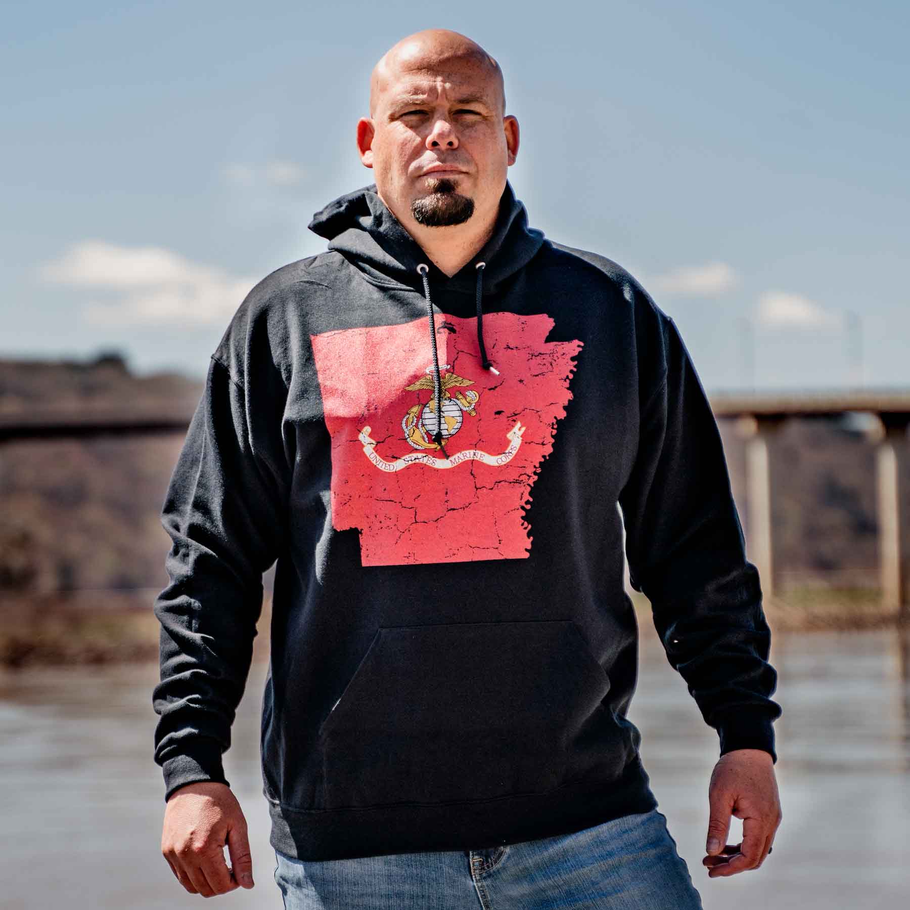 USMC Flag Choose Your State Hoodie - Image 5