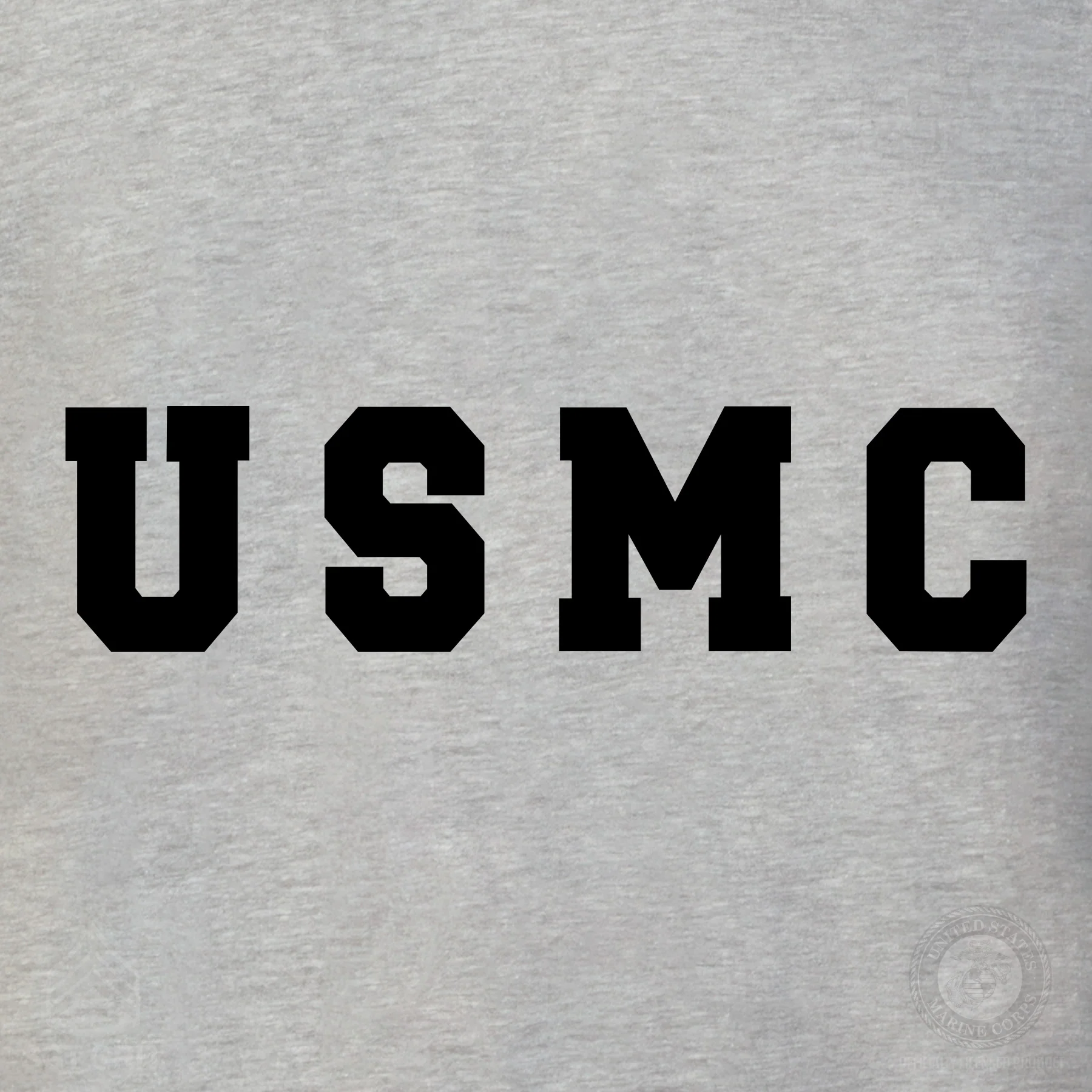 USMC Bold Letters T-Shirt- Gray - Image 4