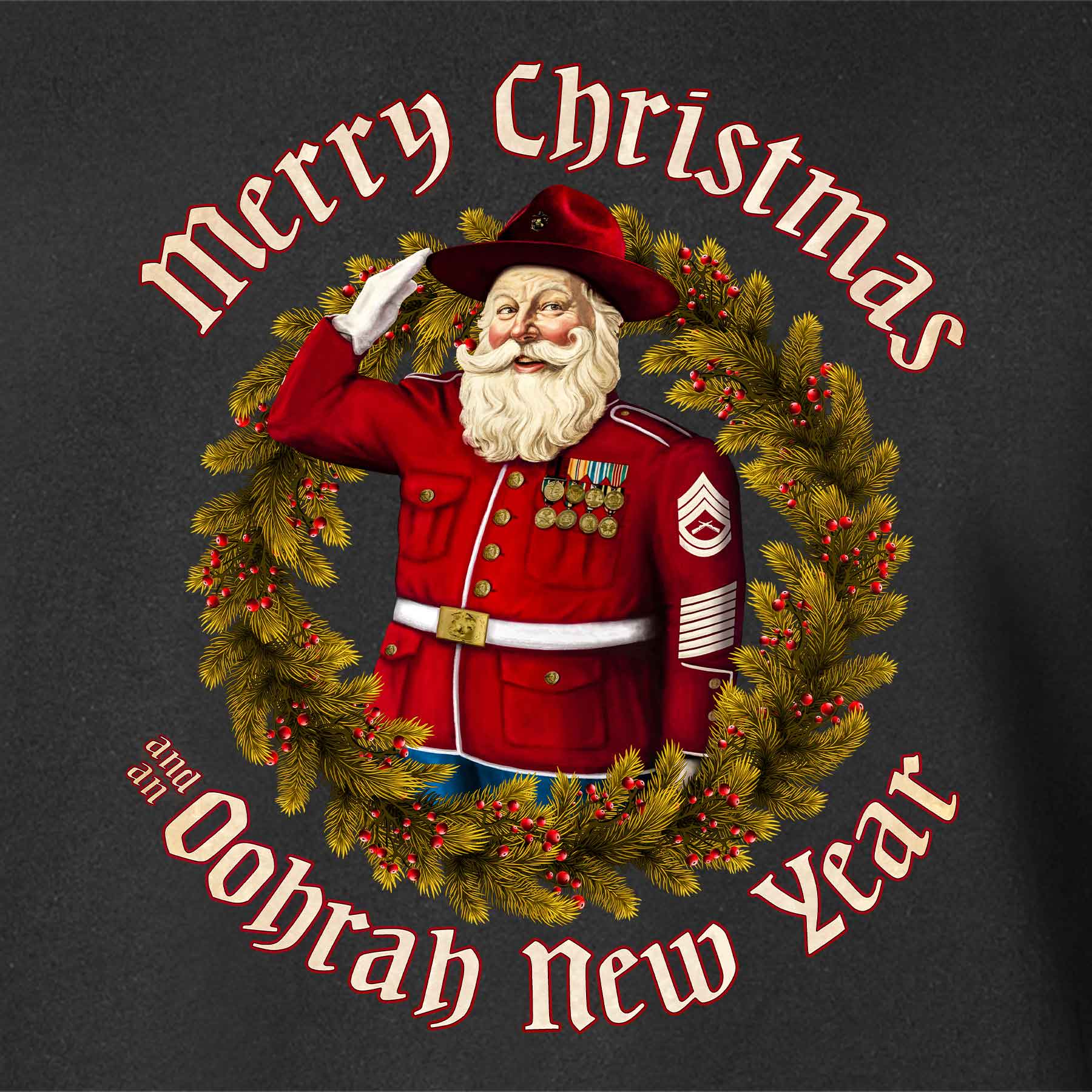 USMC Merry Christmas and an Oohrah New Year Long Sleeve - Image 3