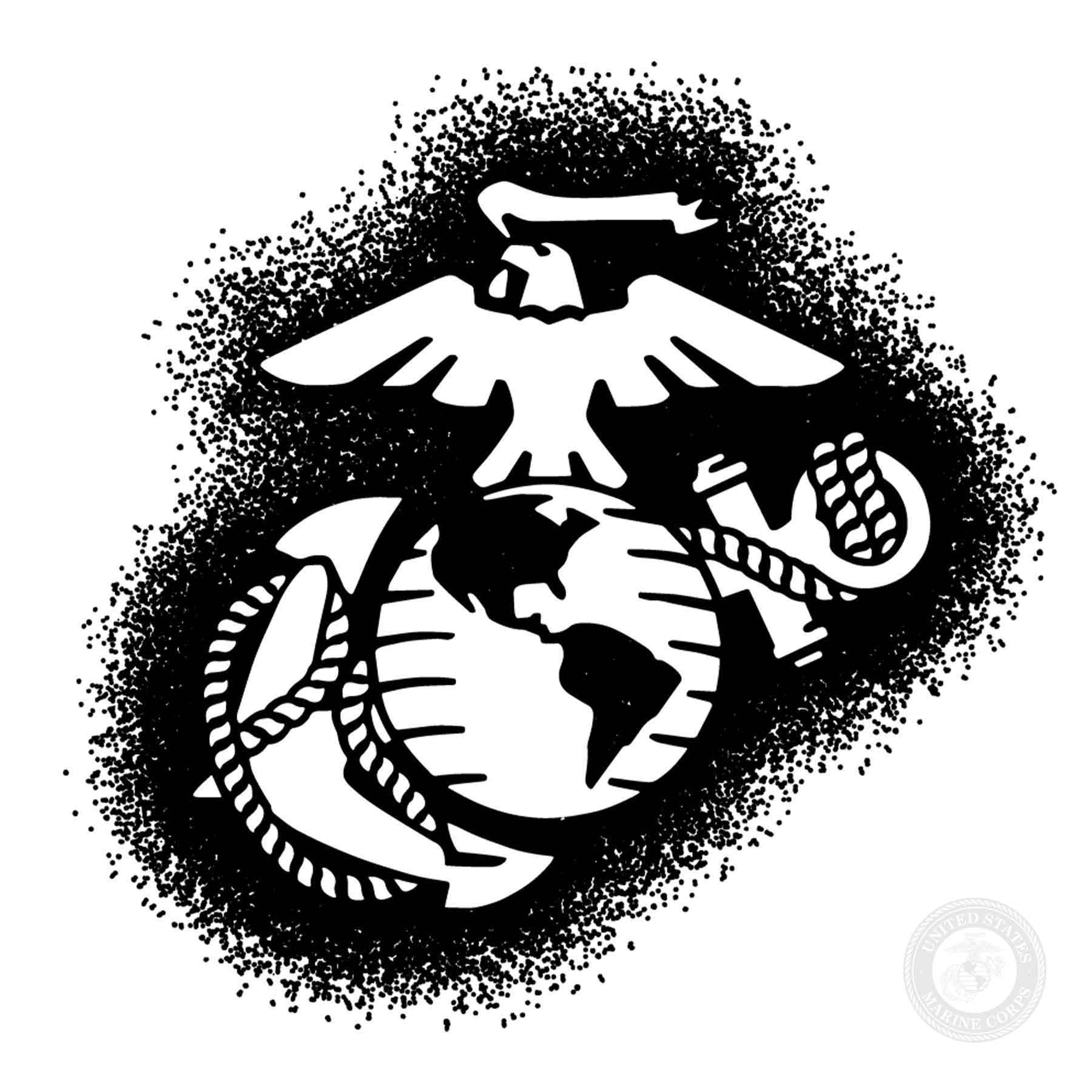 USMC Eagle, Globe, and Anchor Painted Mug- Black - Image 3