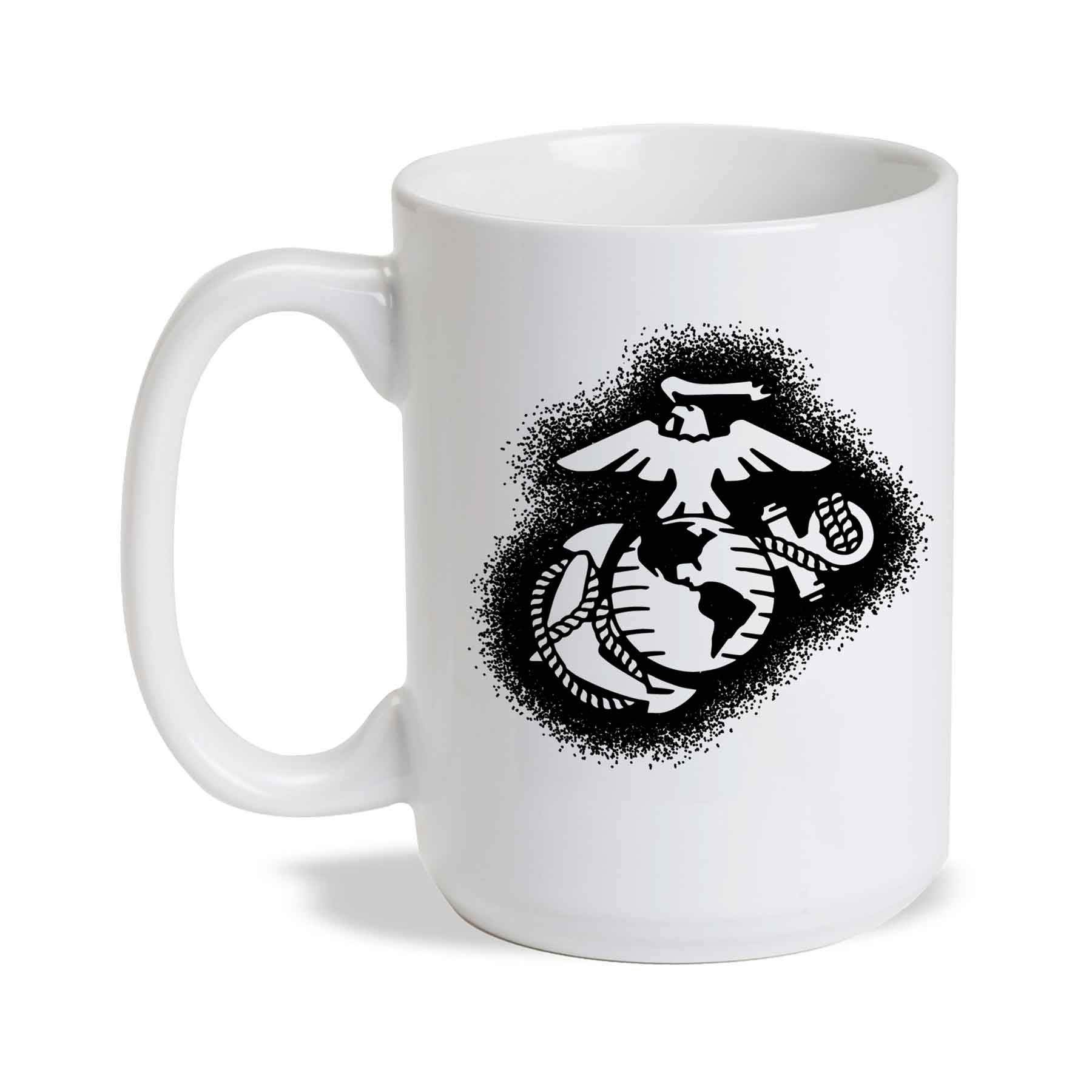 USMC Eagle, Globe, and Anchor Painted Mug- Black - Image 4