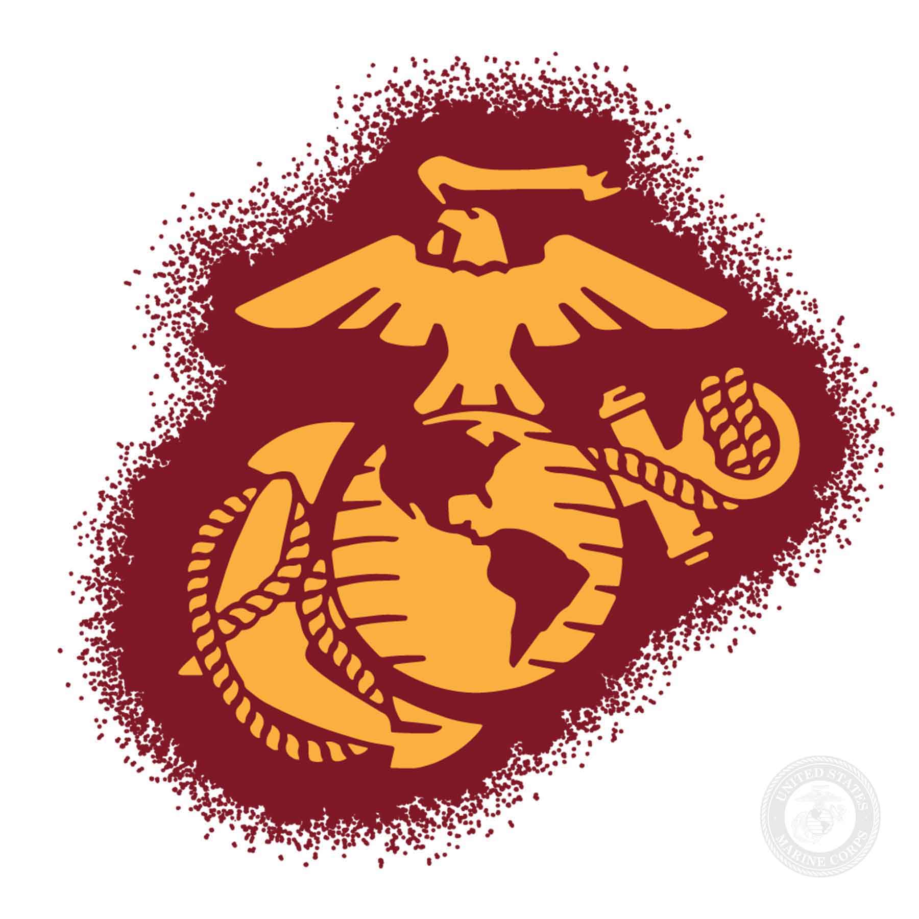 USMC Eagle, Globe, and Anchor Painted Mug- Red/Gold - Image 3