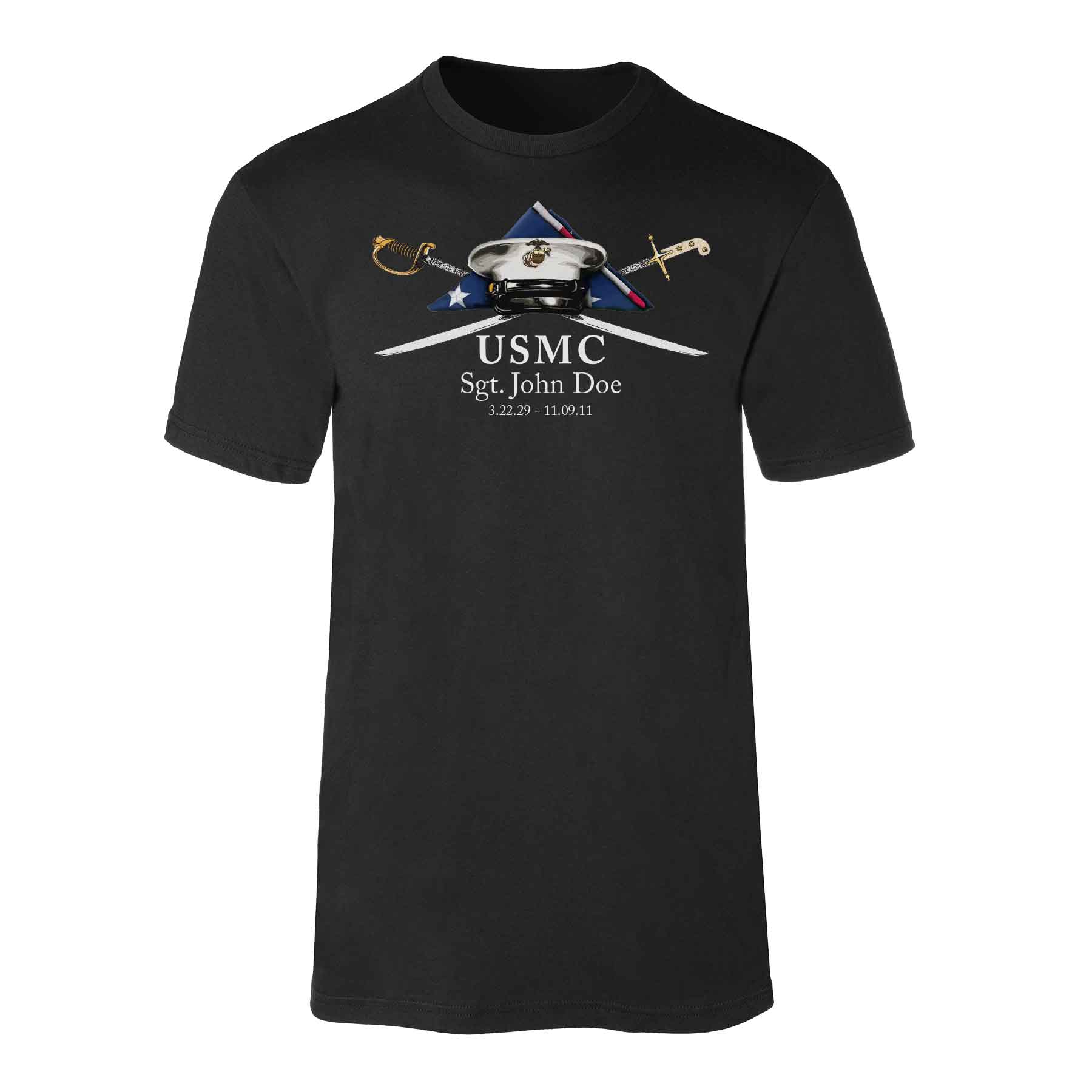 USMC Personalized Folded Flag Memorial T-shirt - Image 4